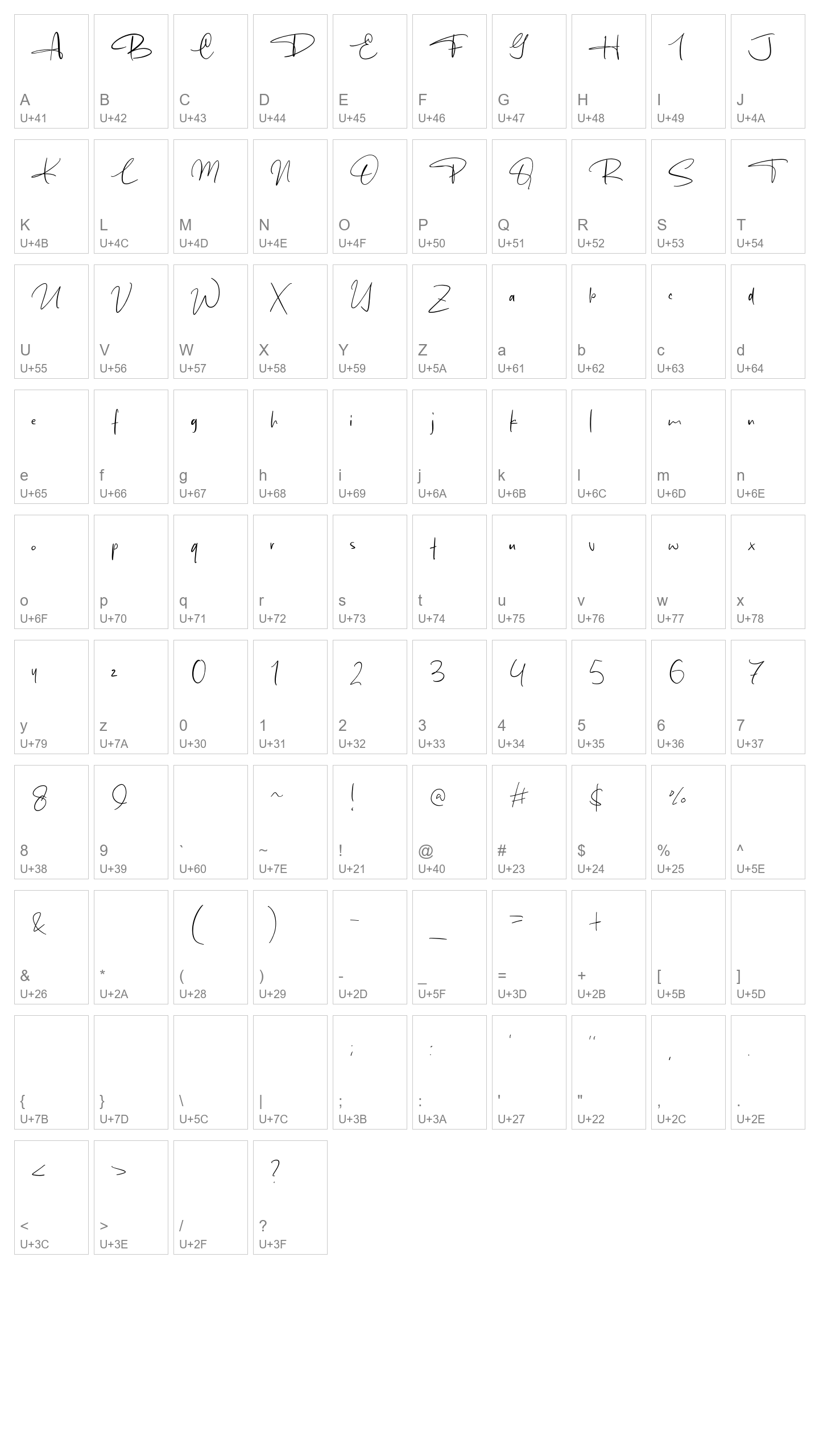 Character Map Image