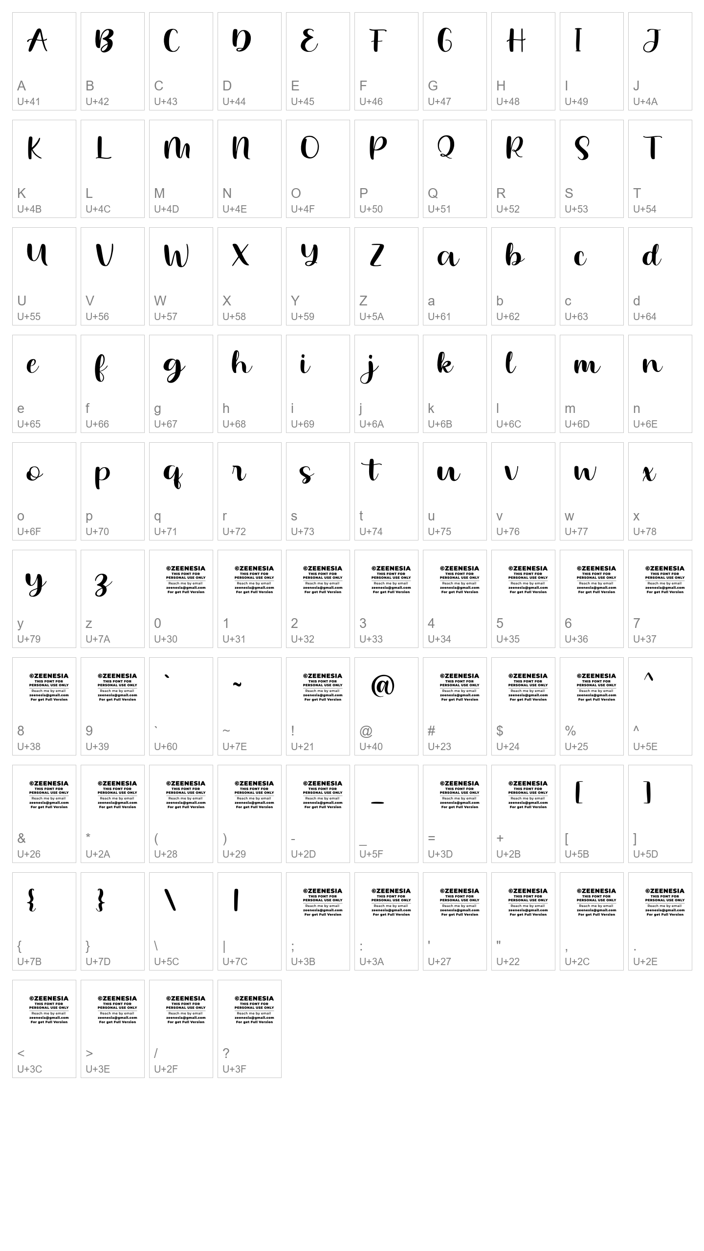Character Map Image