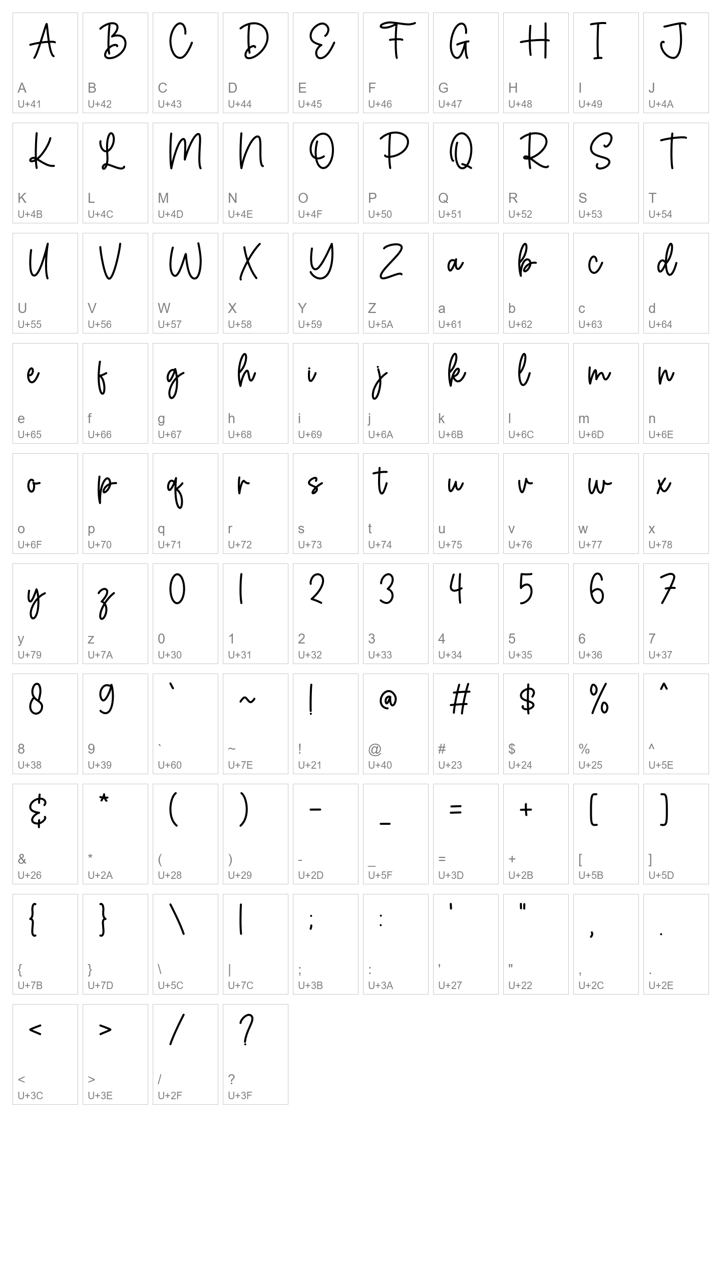 Character Map Image