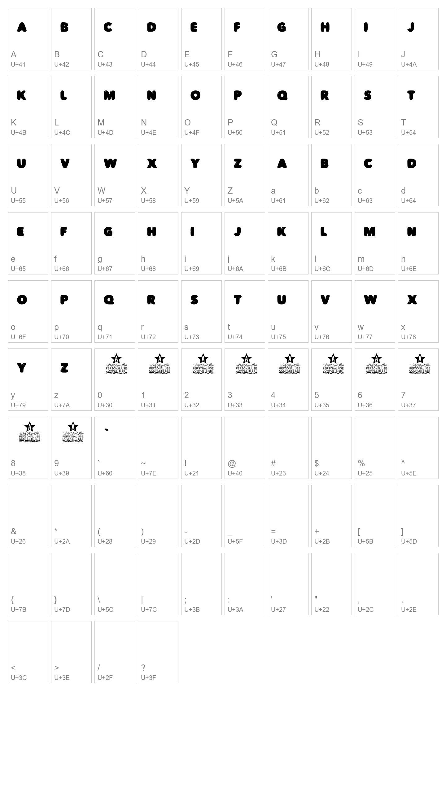 Character Map Image