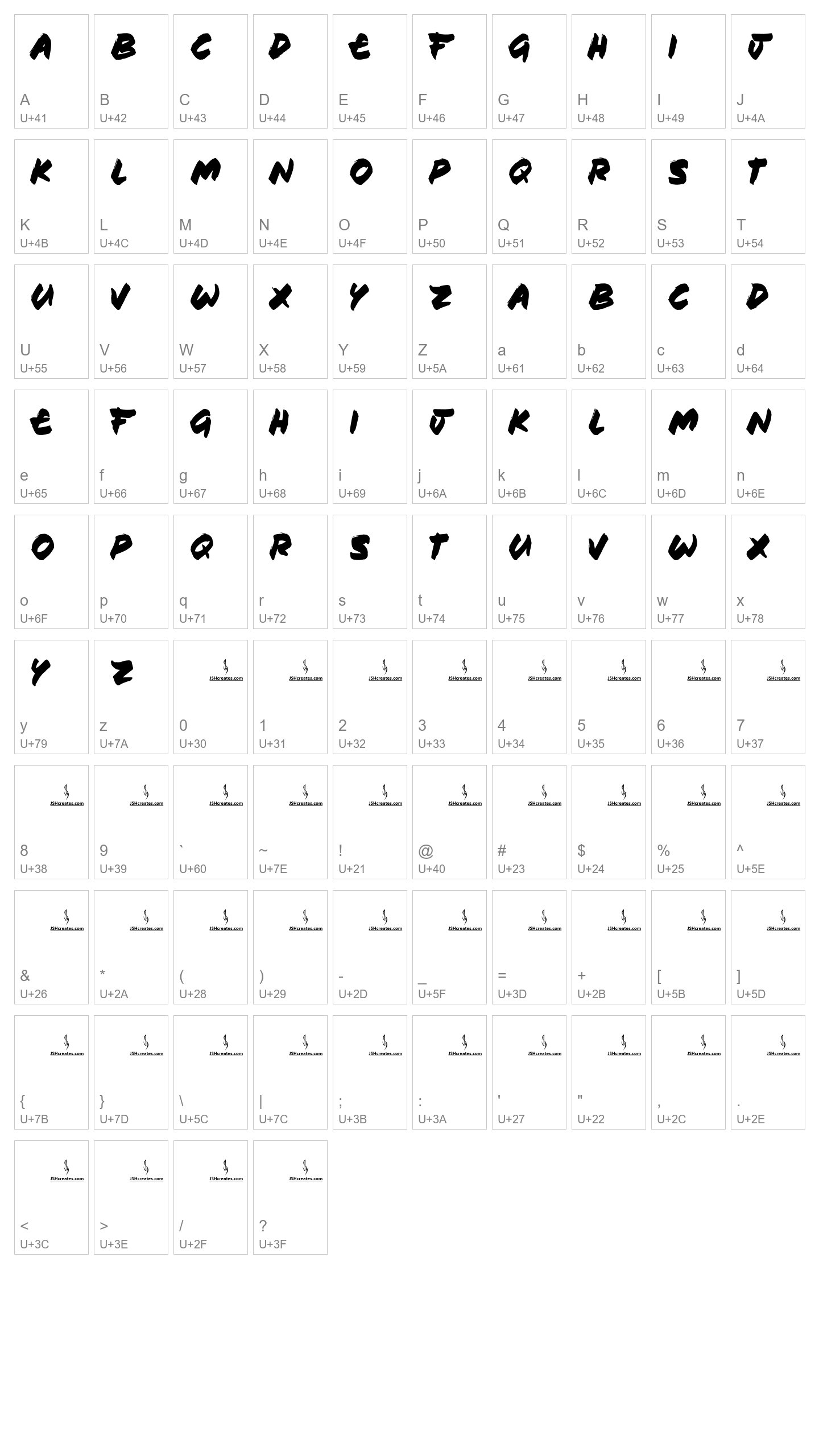 Character Map Image