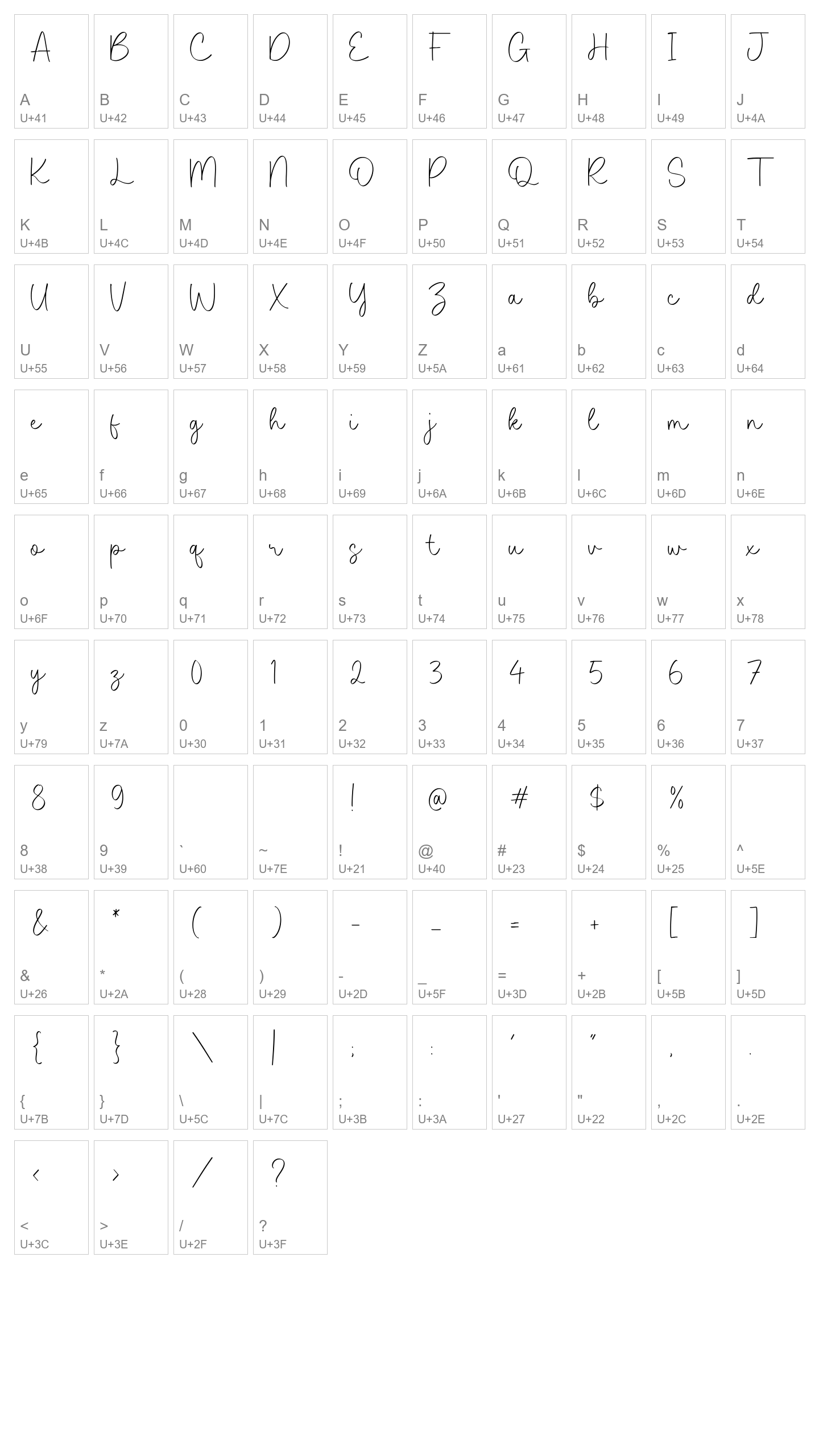 Character Map Image