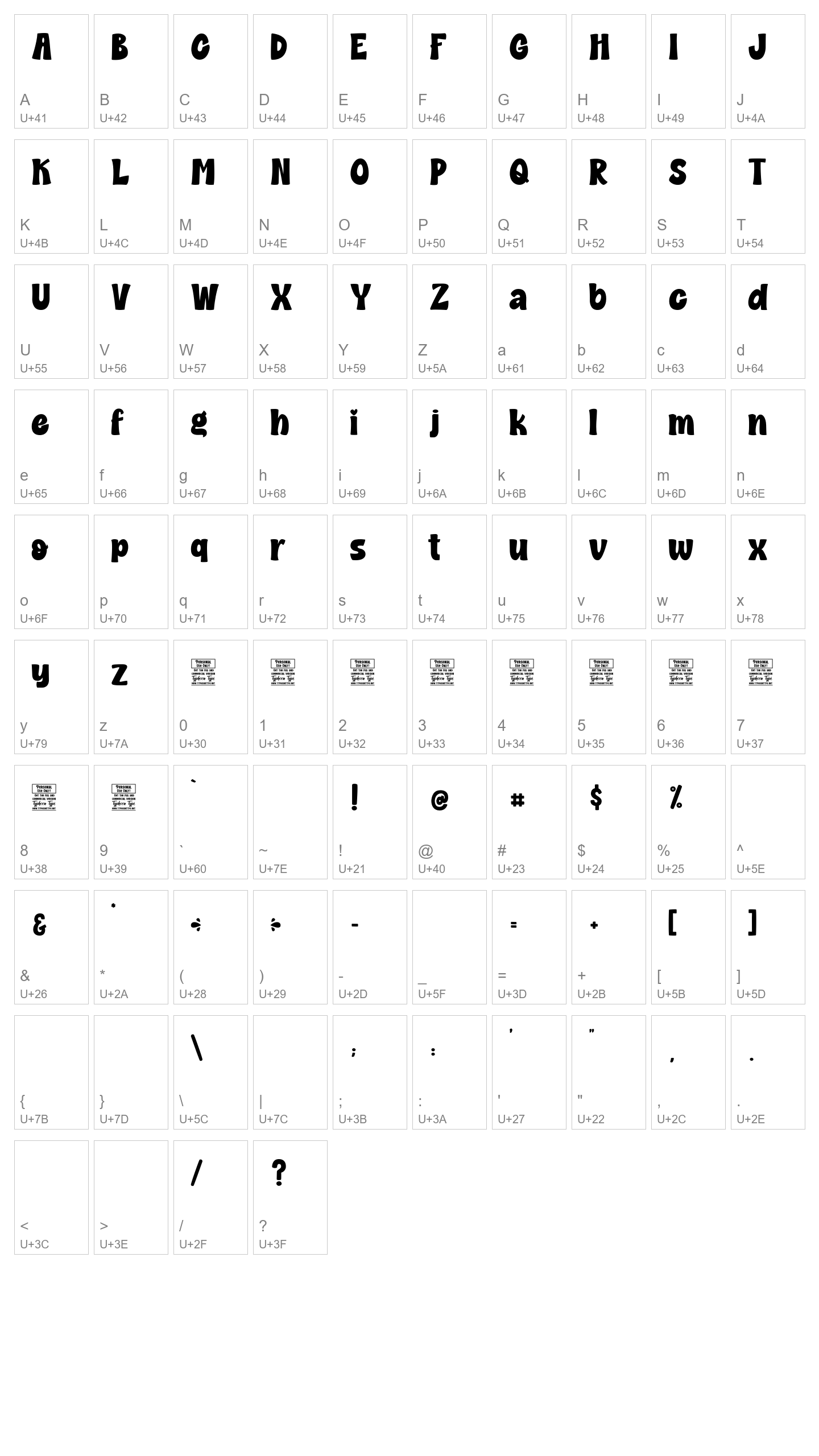 Character Map Image