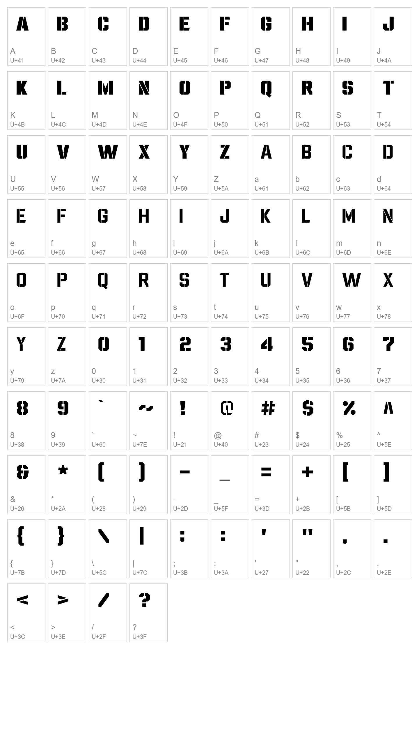 Character Map Image