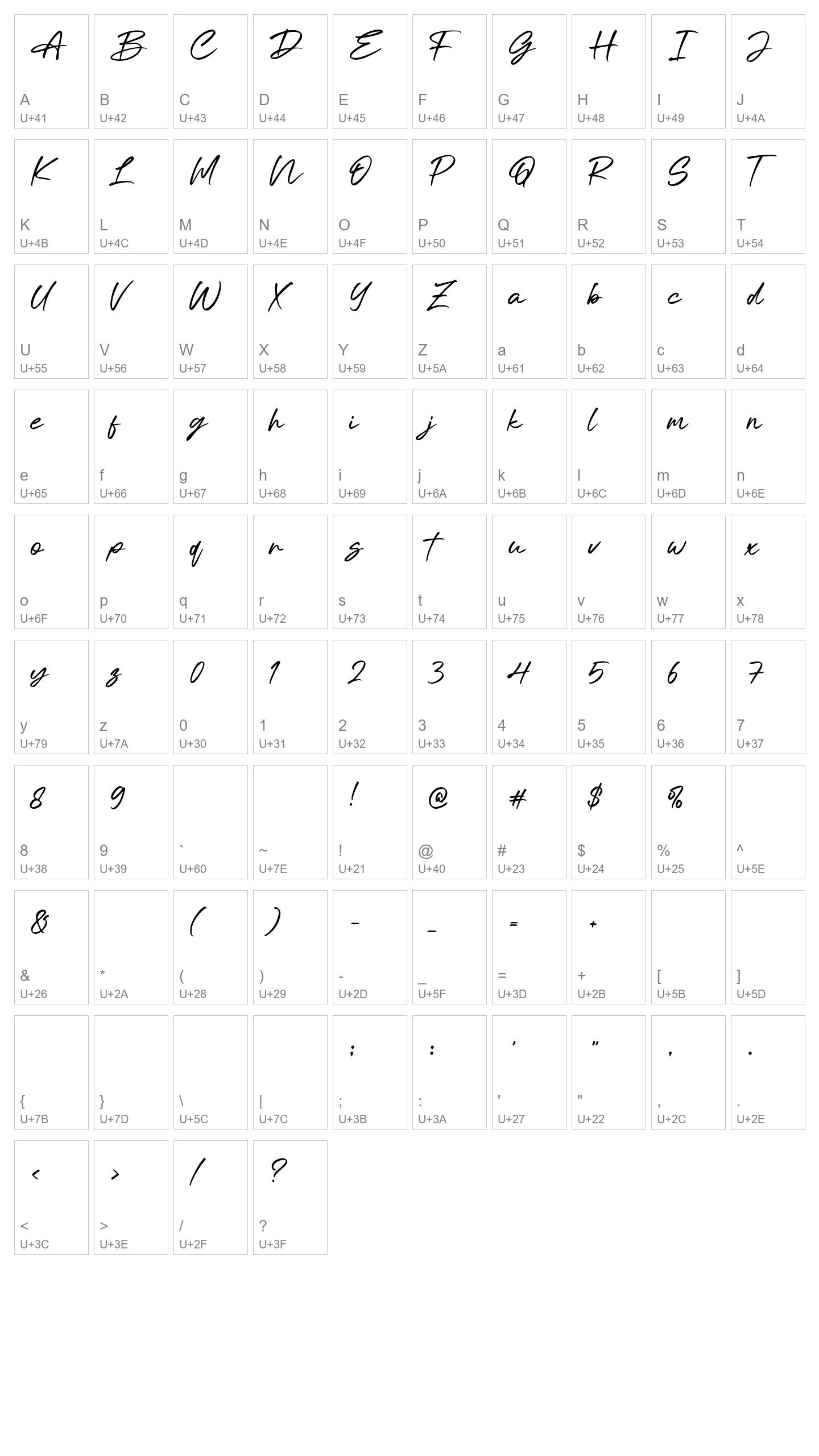 Character Map Image