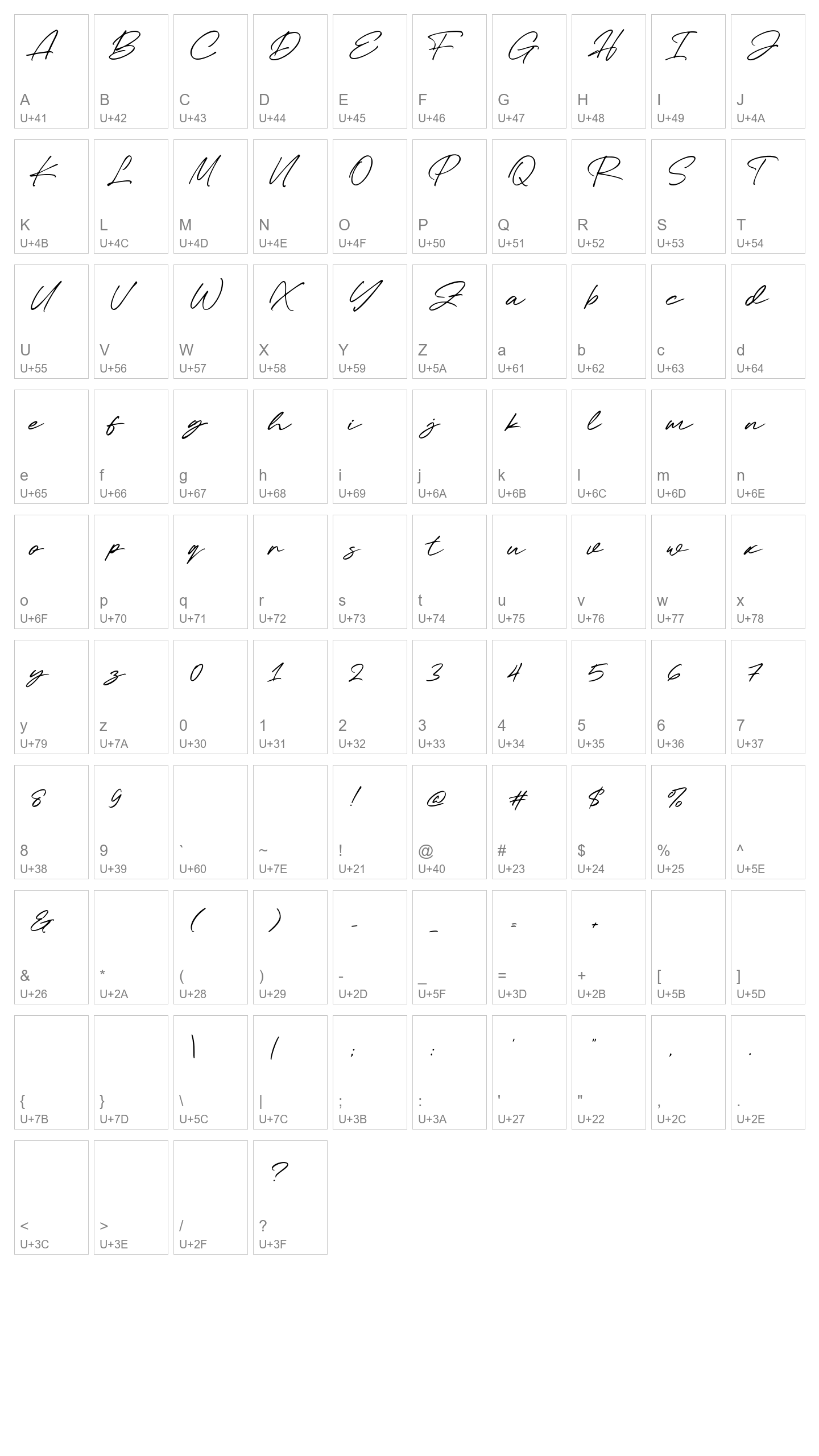 Character Map Image