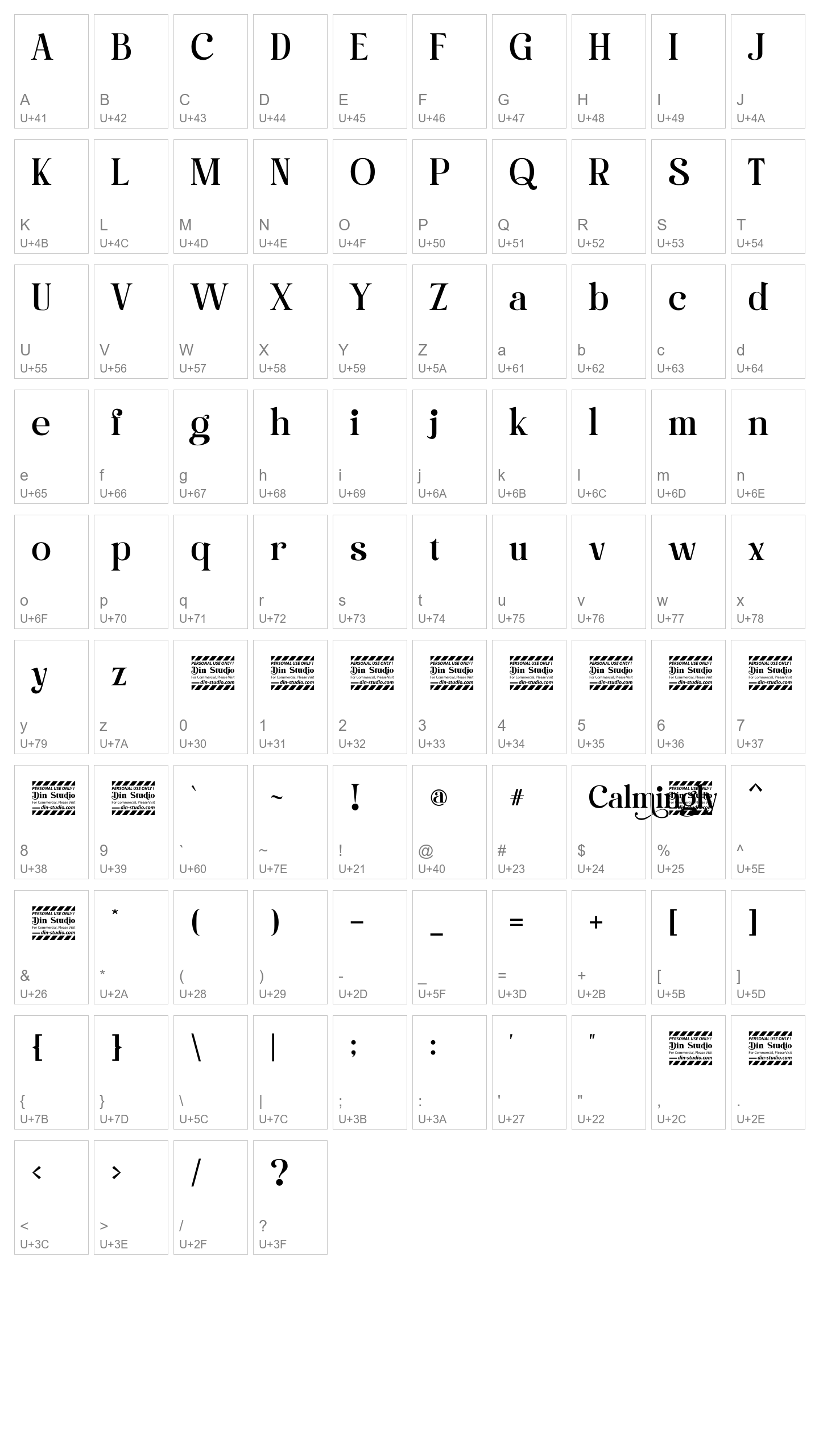 Character Map Image
