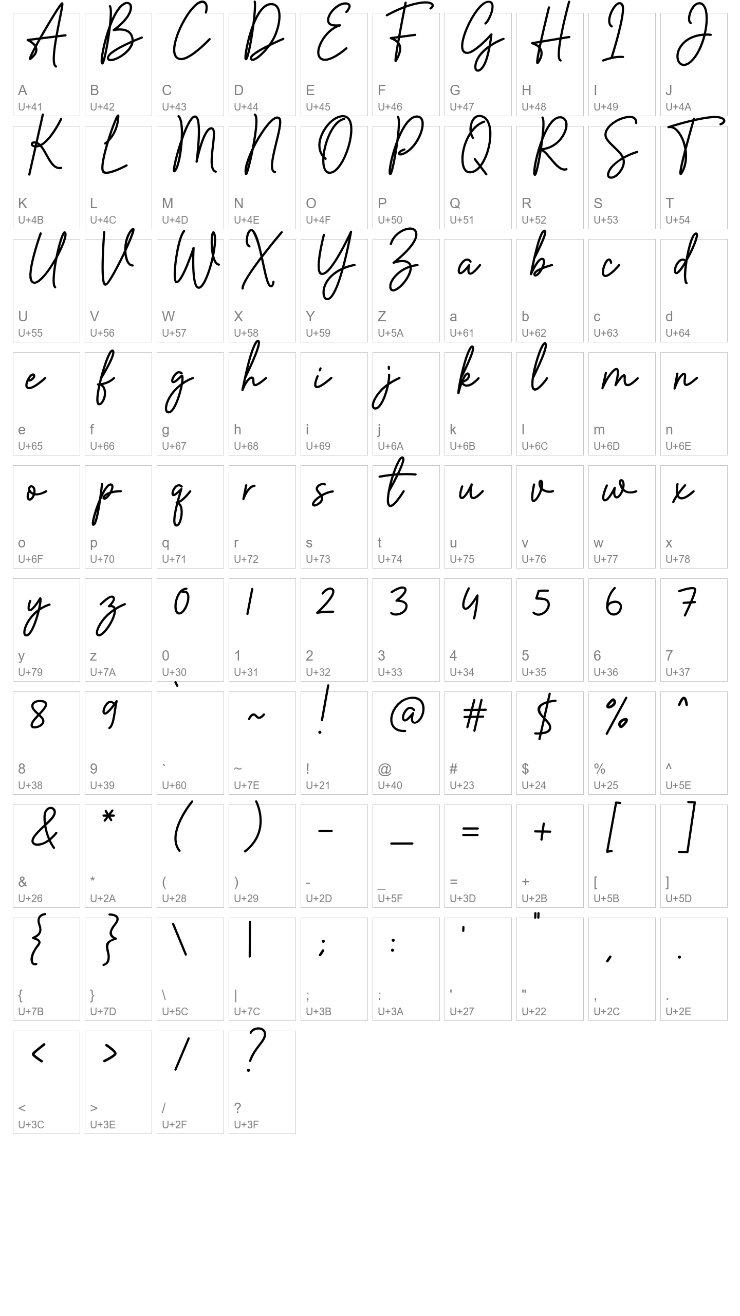Character Map Image