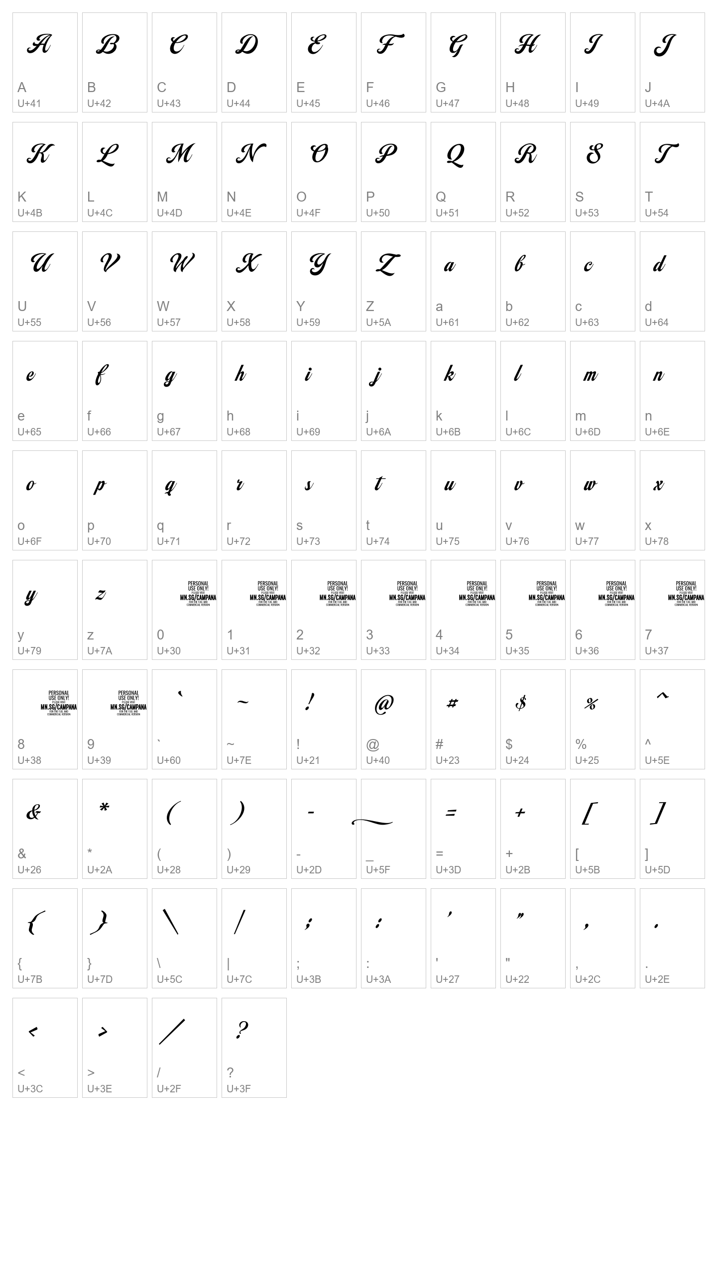 Character Map Image