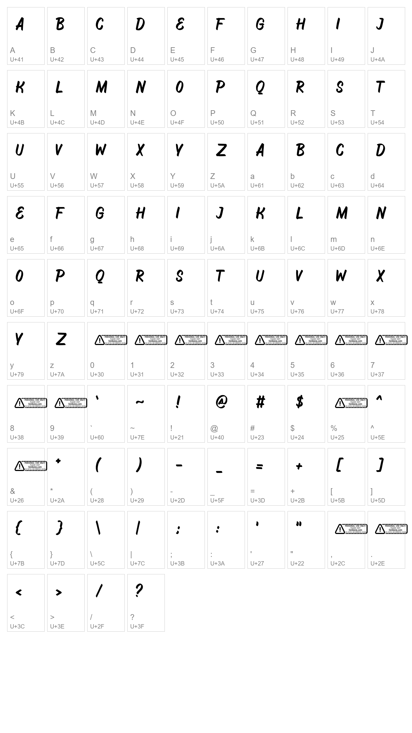 Character Map Image