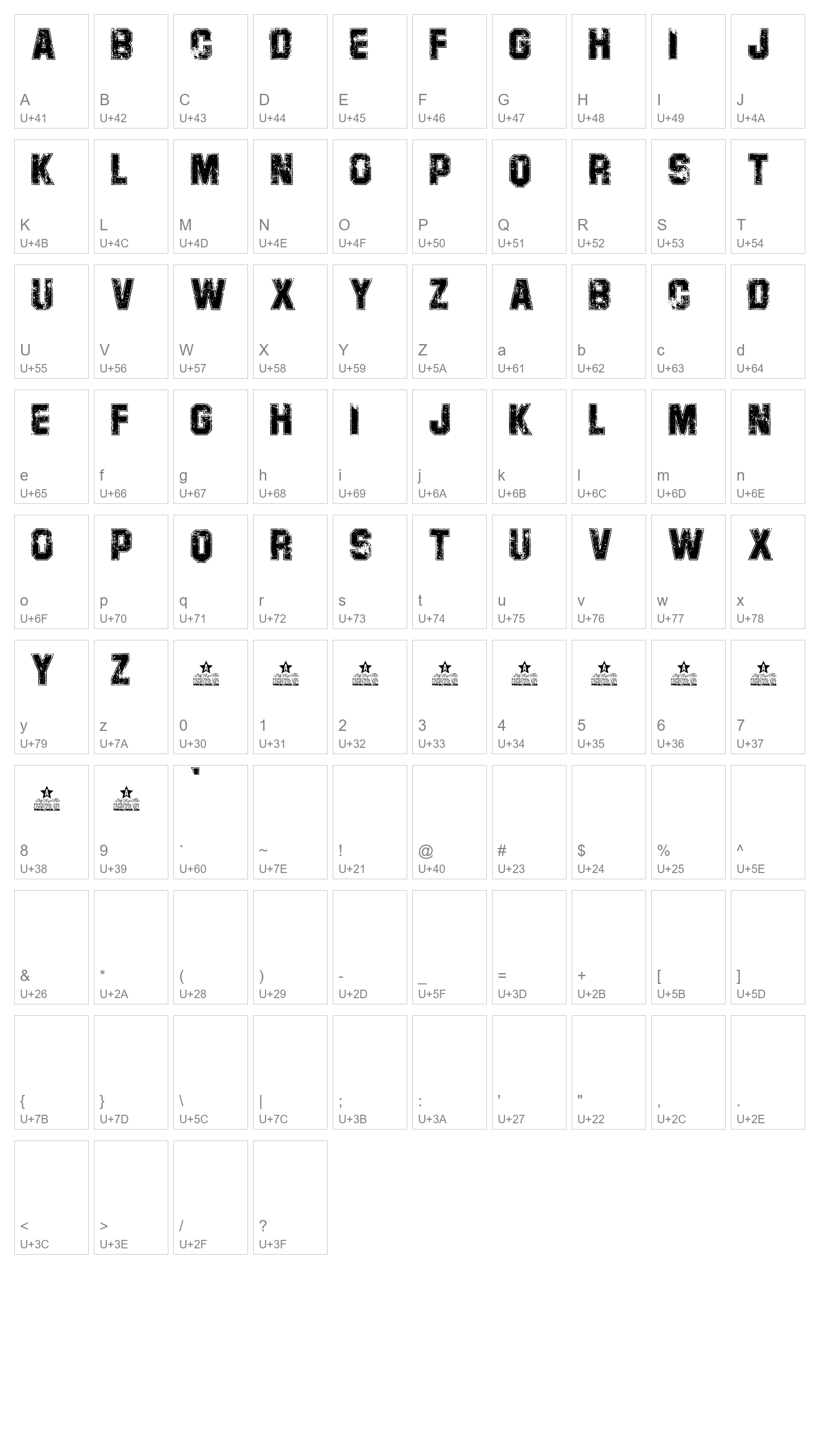 Character Map Image