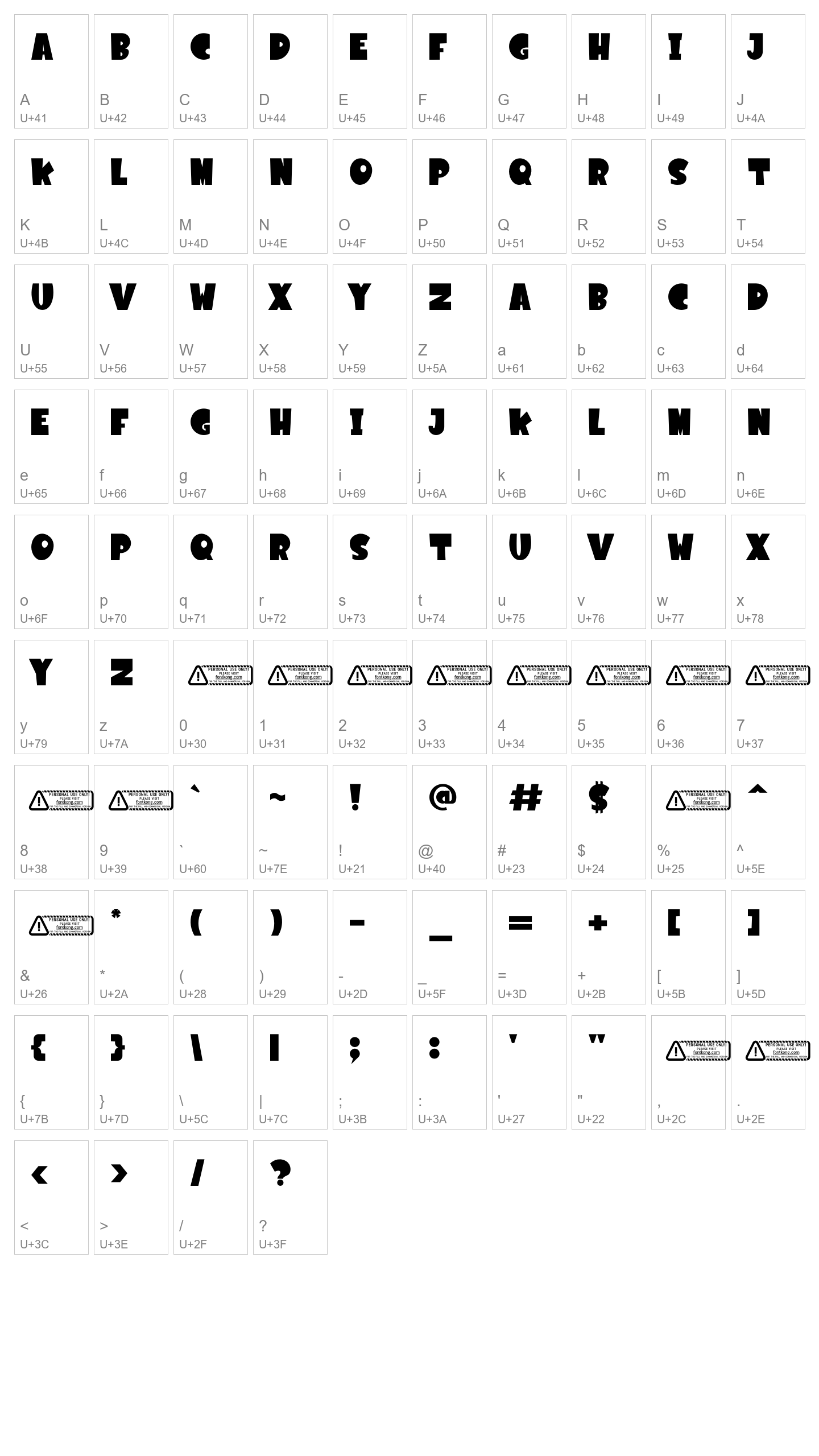 Character Map Image