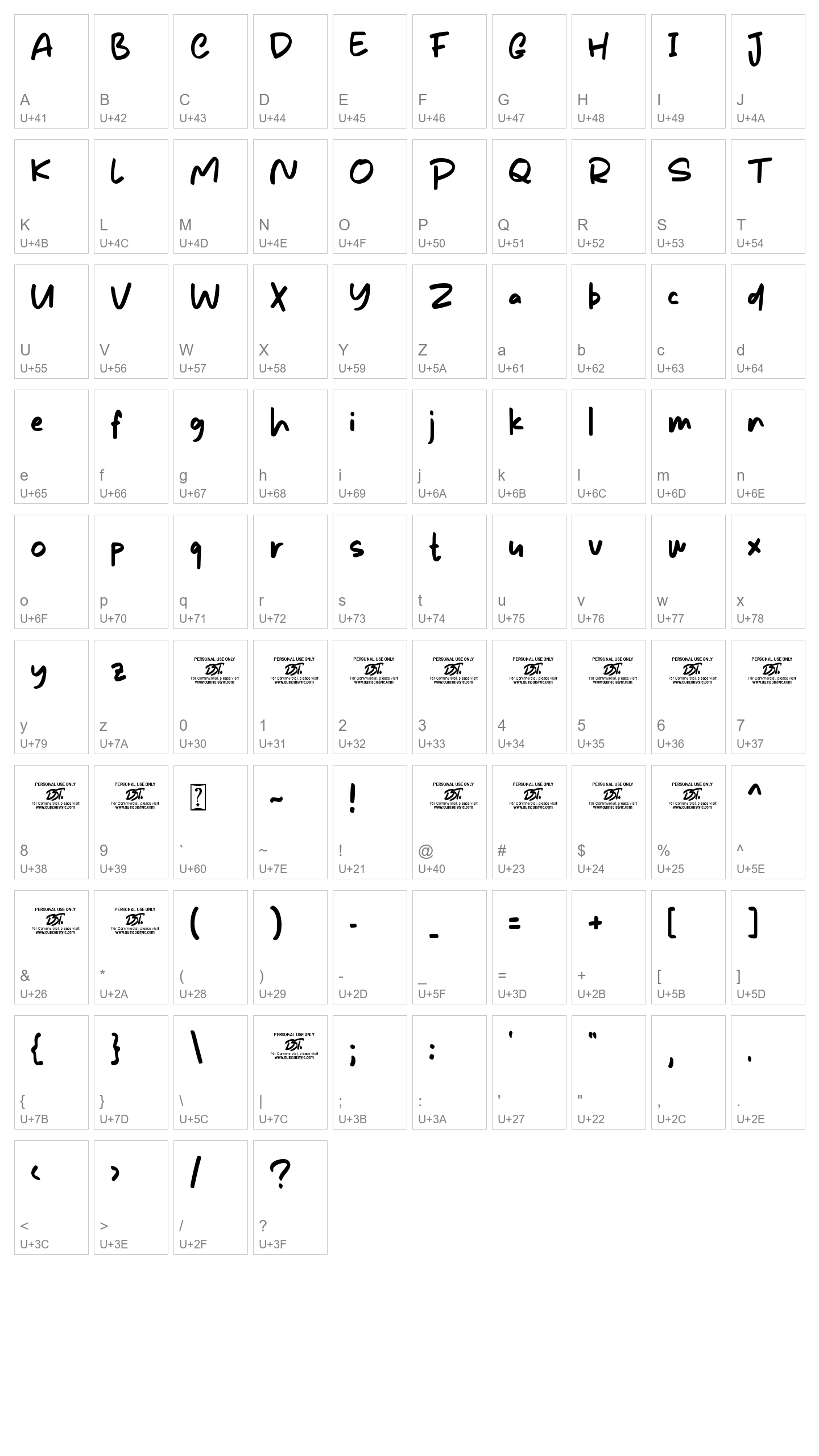 Character Map Image