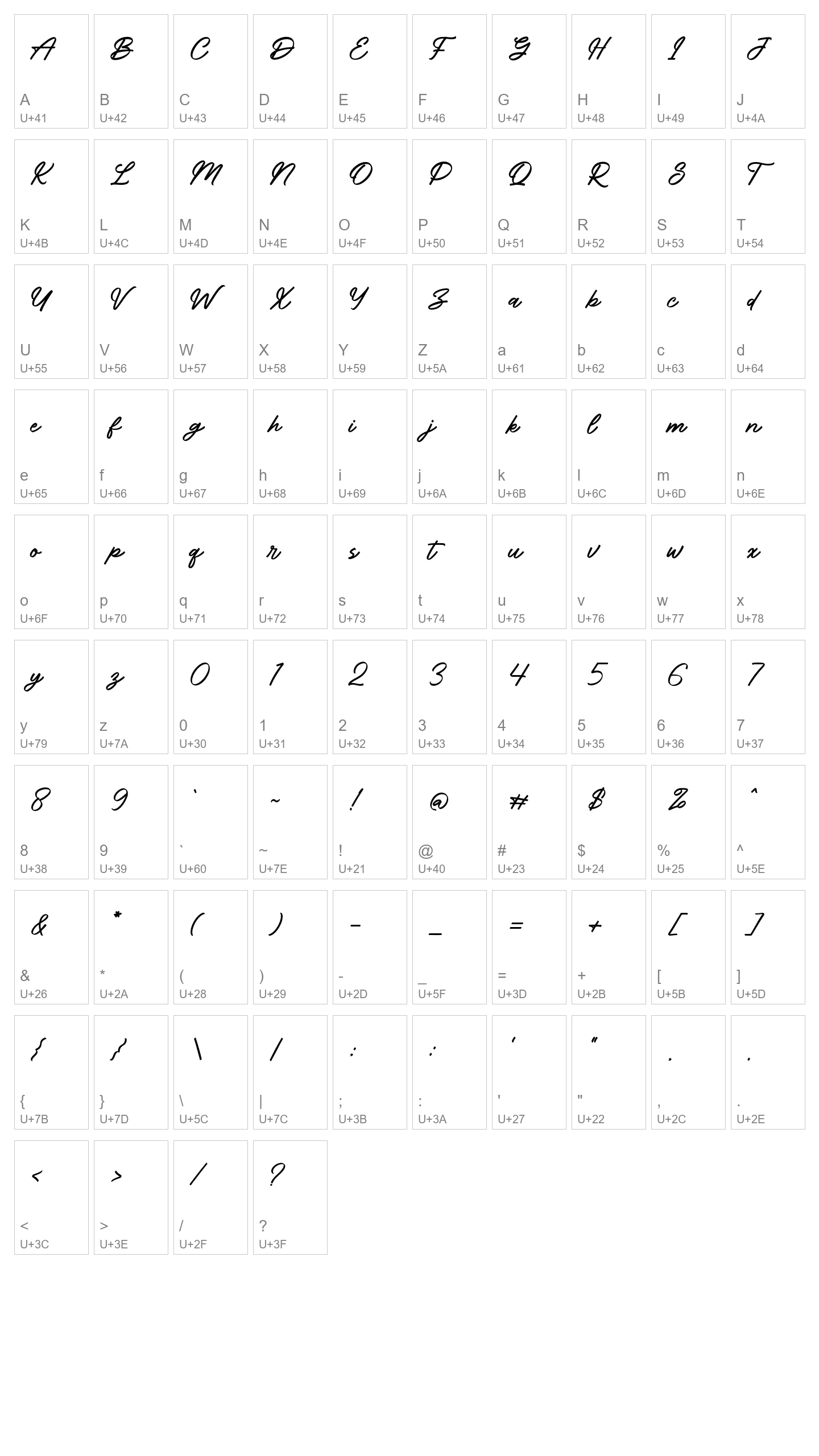 Character Map Image
