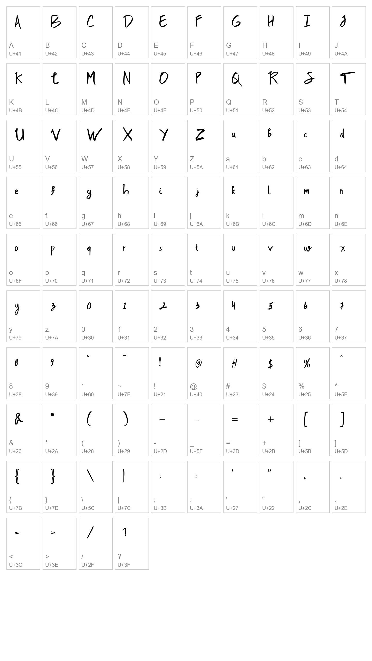 Character Map Image