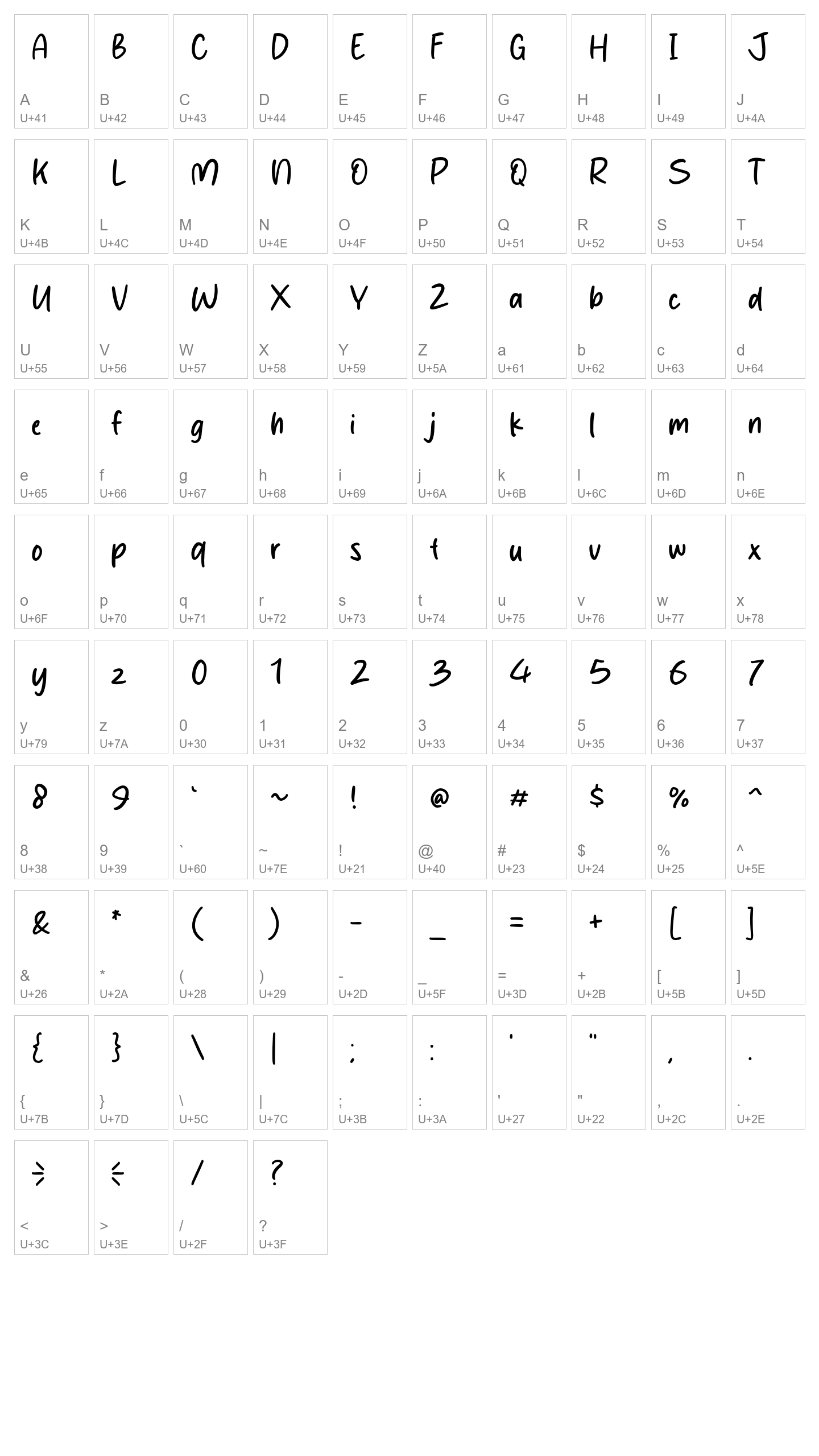 Character Map Image