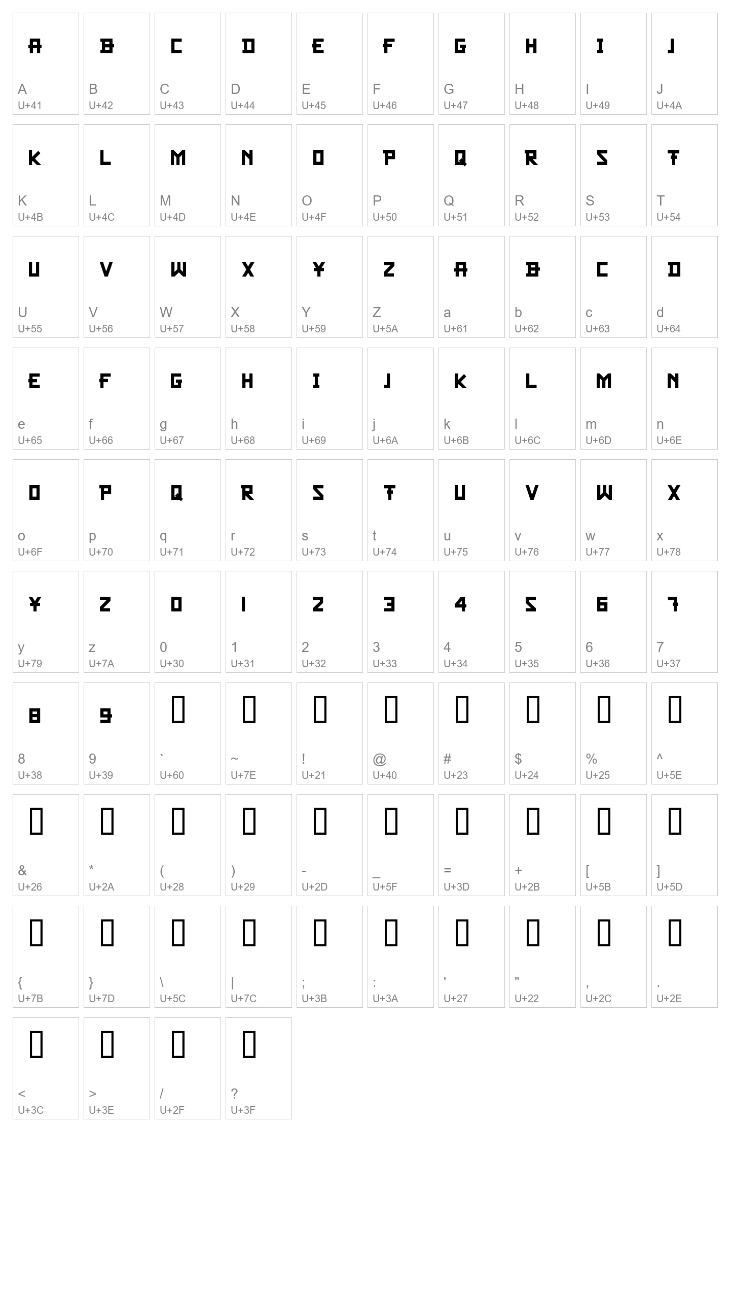 Character Map Image