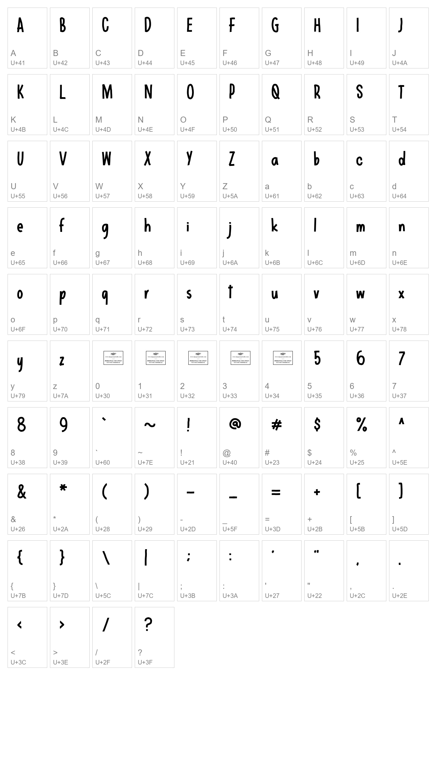 Character Map Image