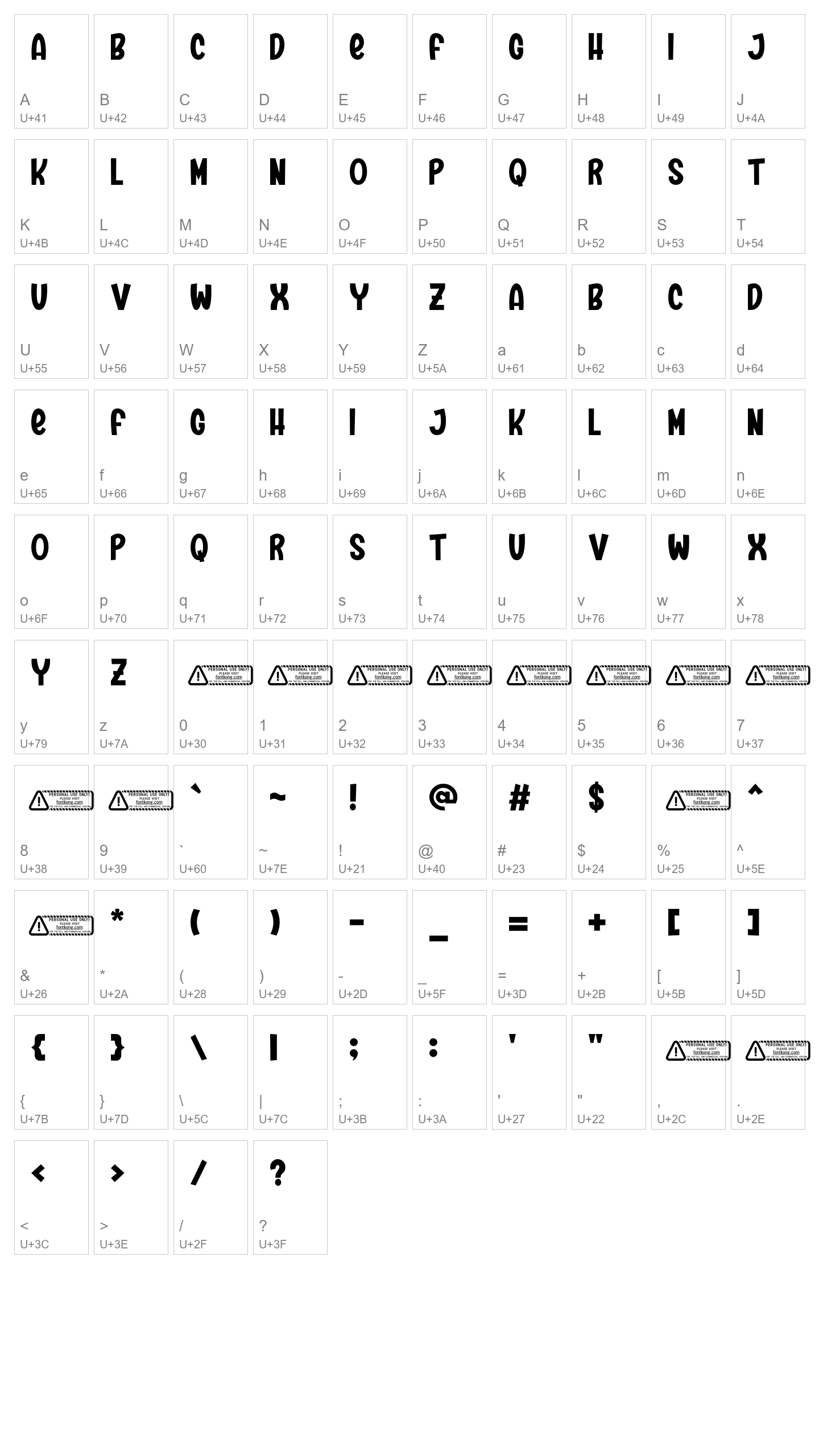 Character Map Image
