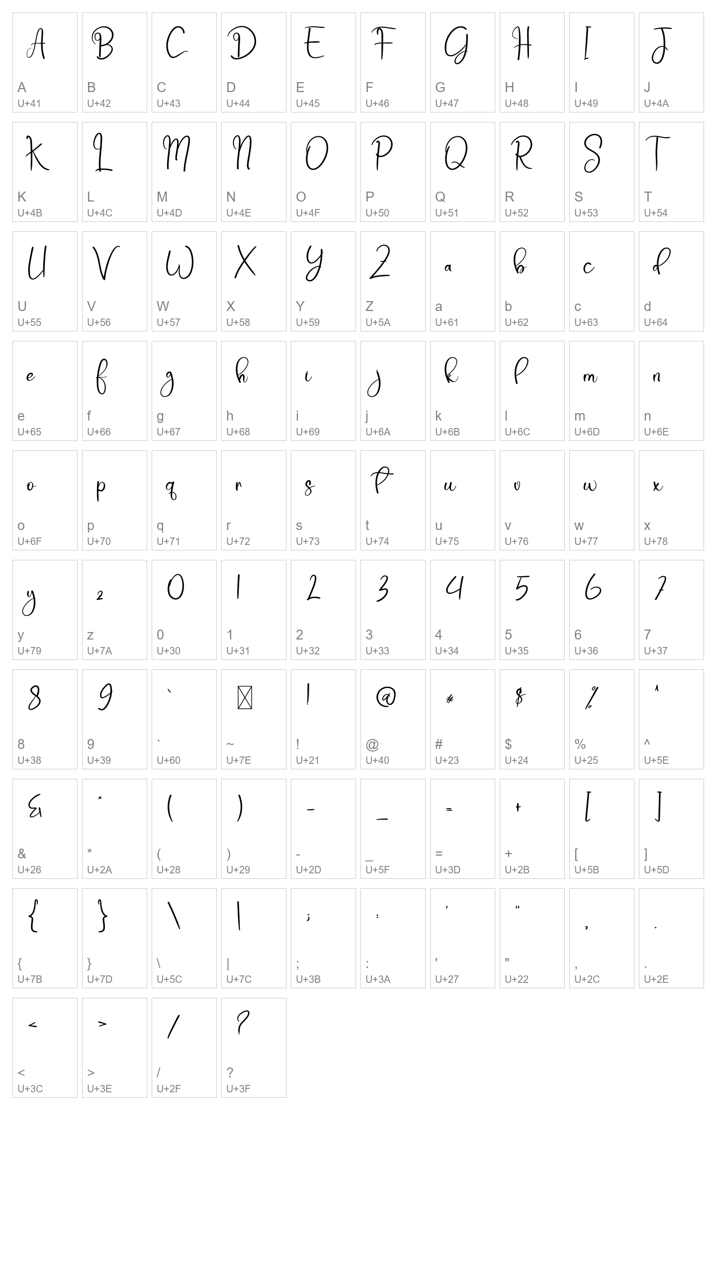 Character Map Image