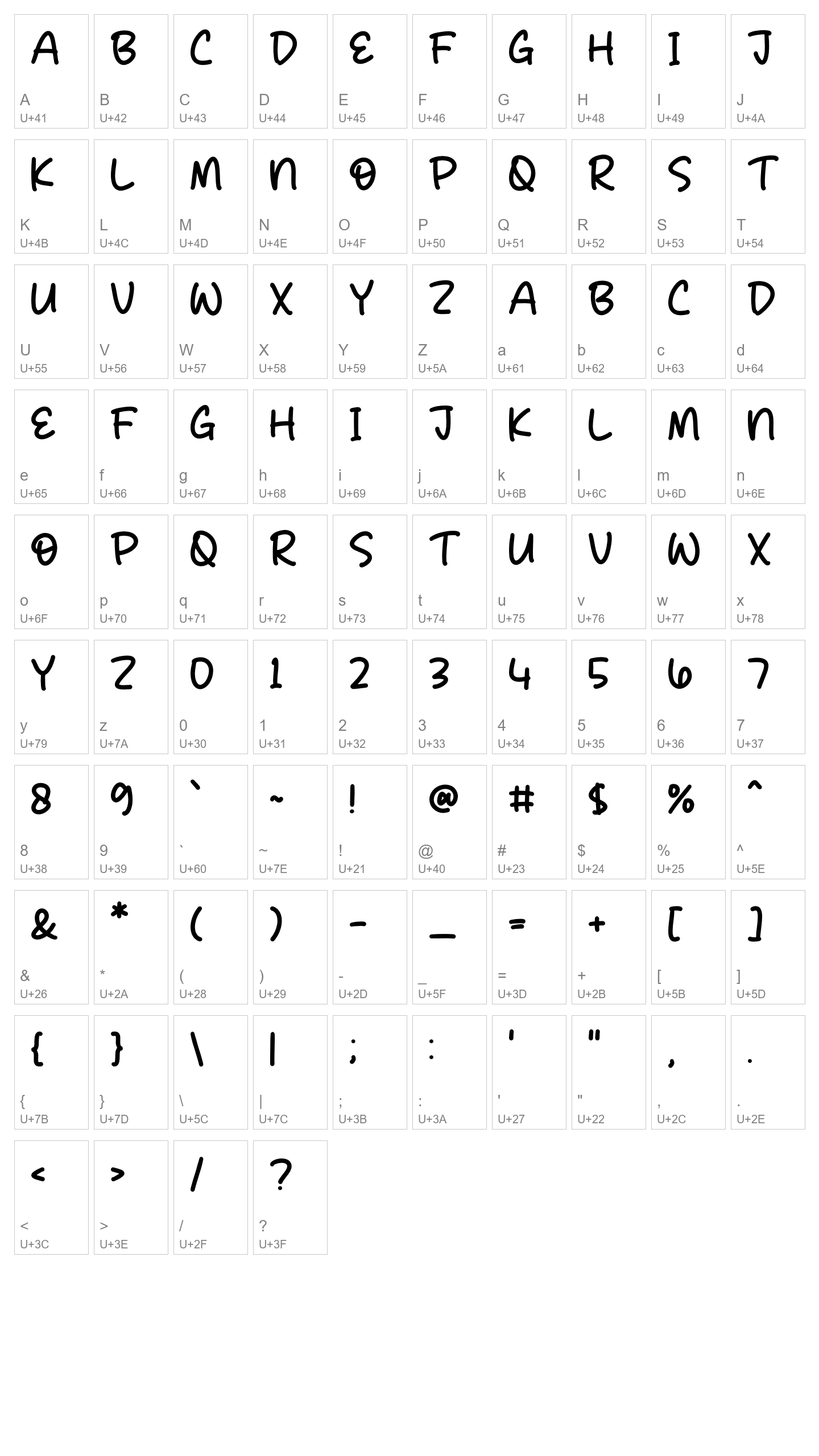 Character Map Image