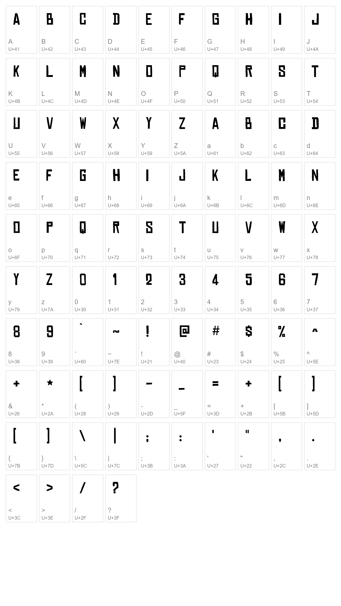 Character Map Image