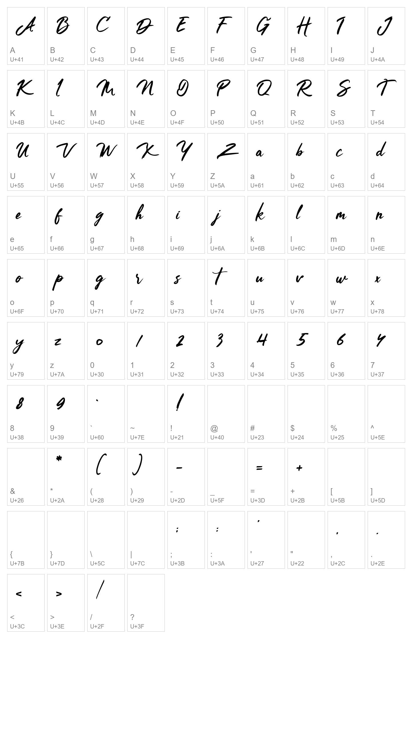 Character Map Image