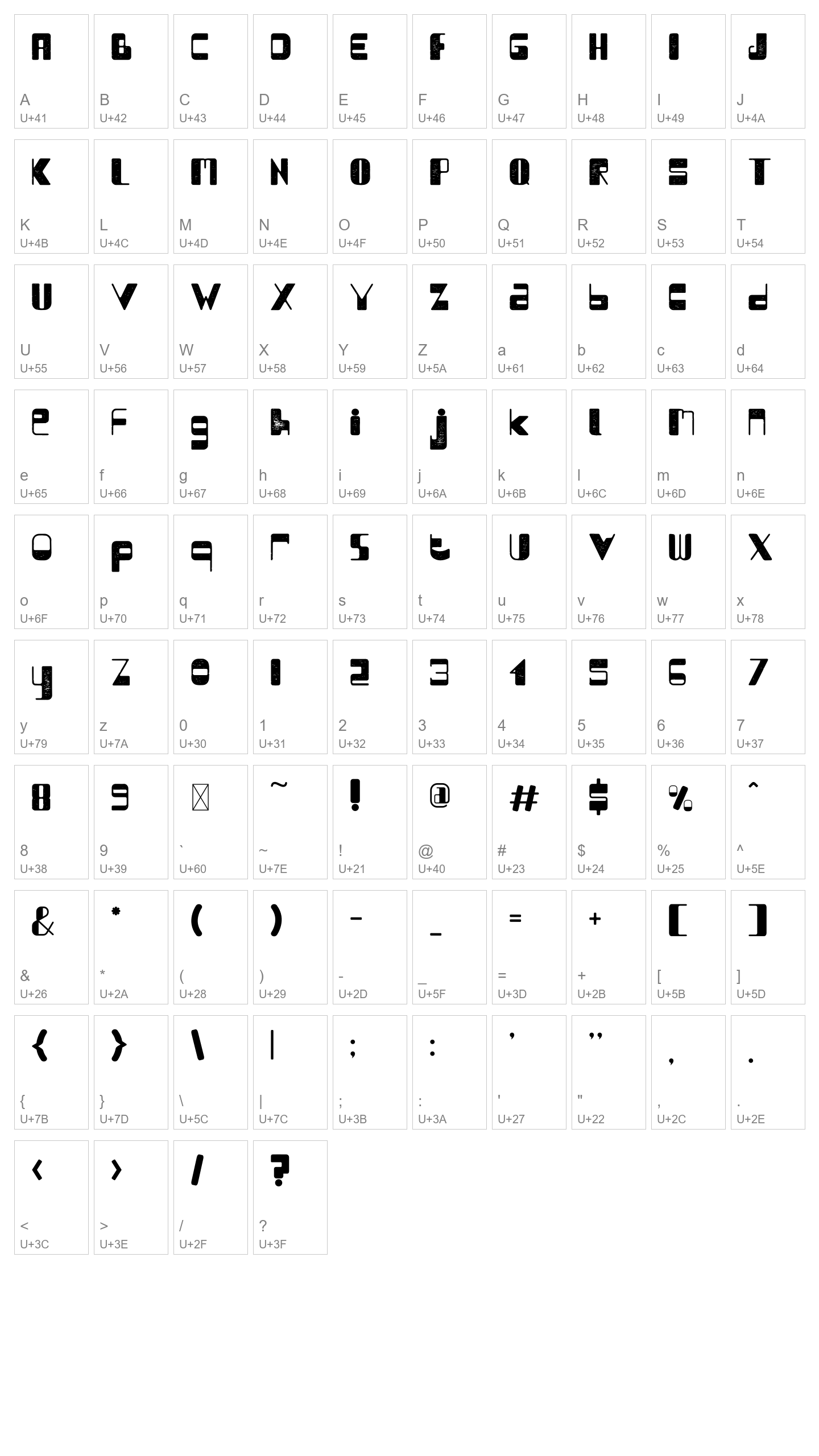 Character Map Image