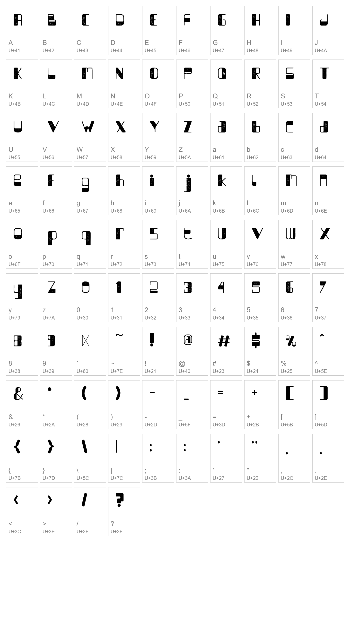 Character Map Image