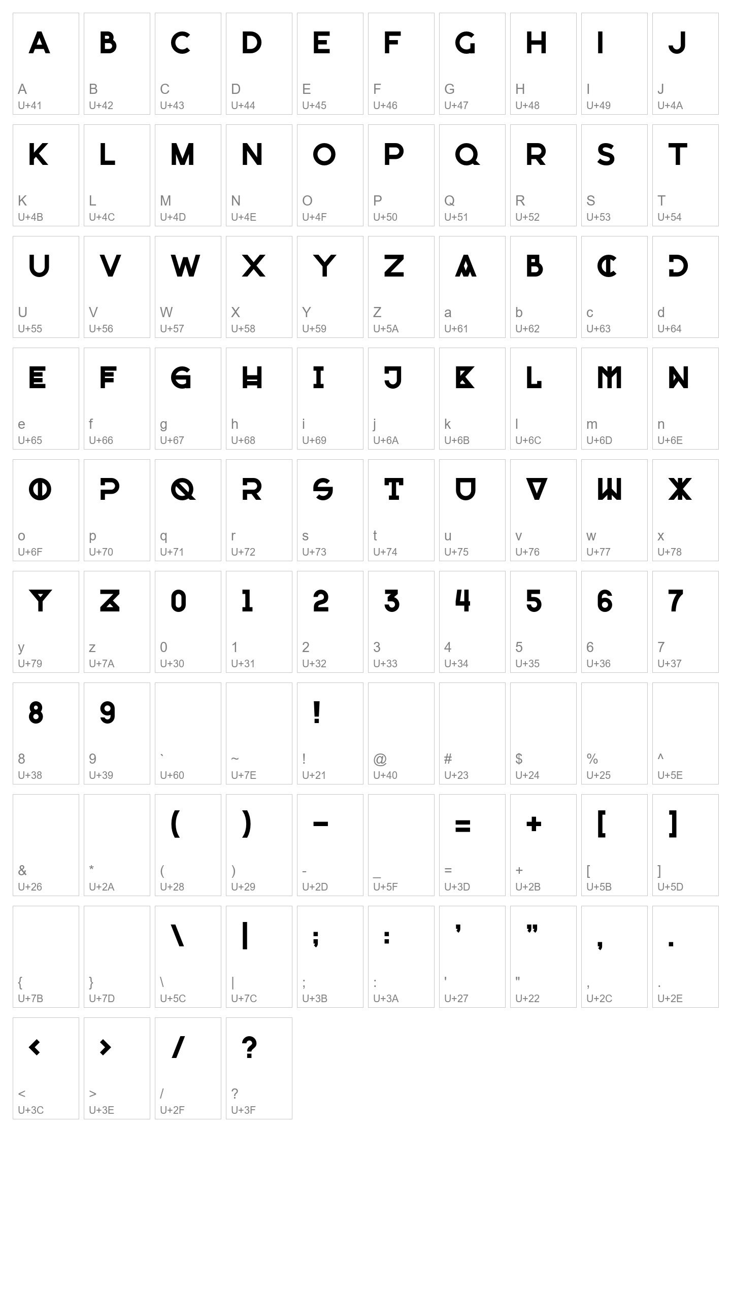 Character Map Image