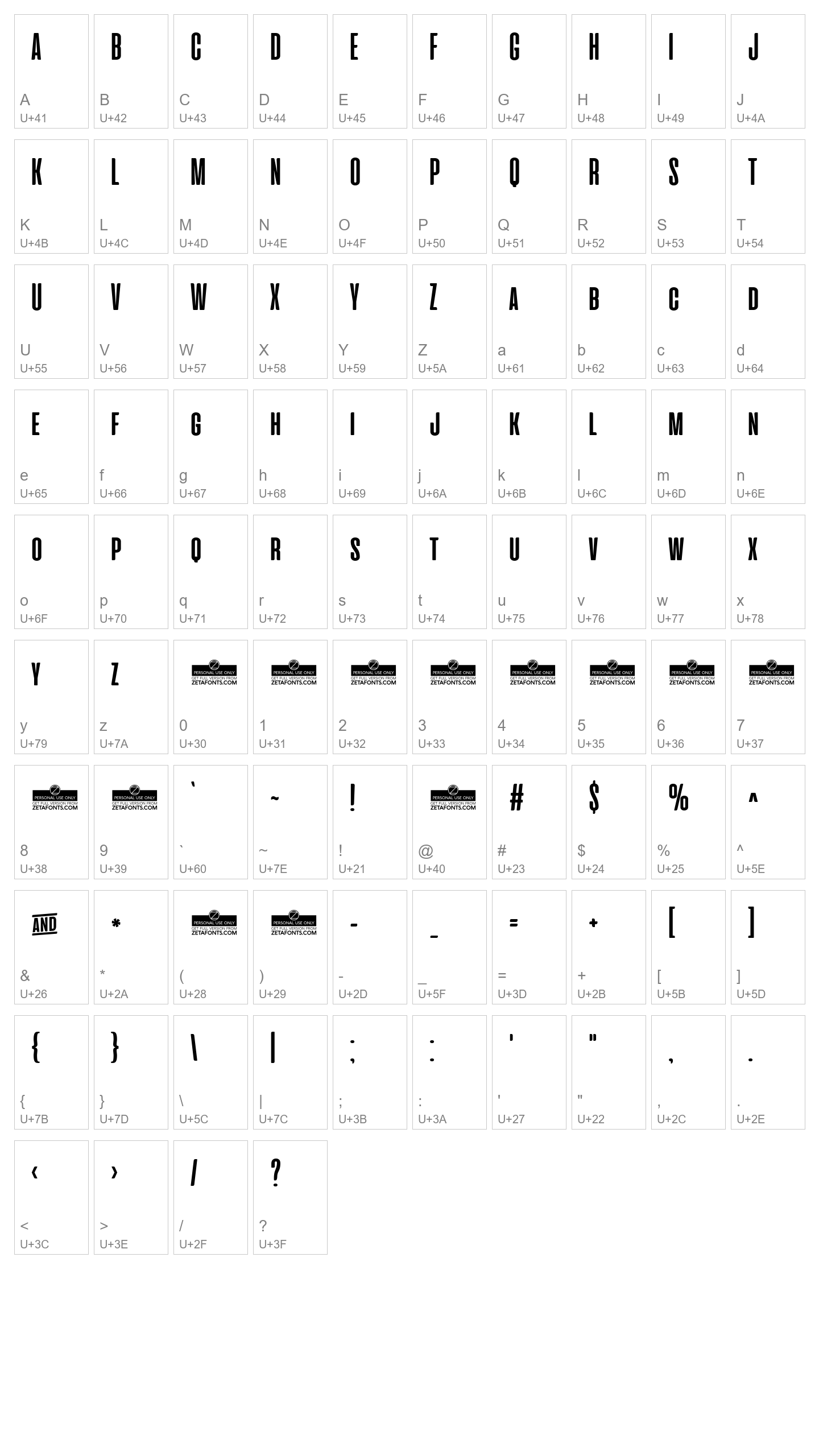 Character Map Image