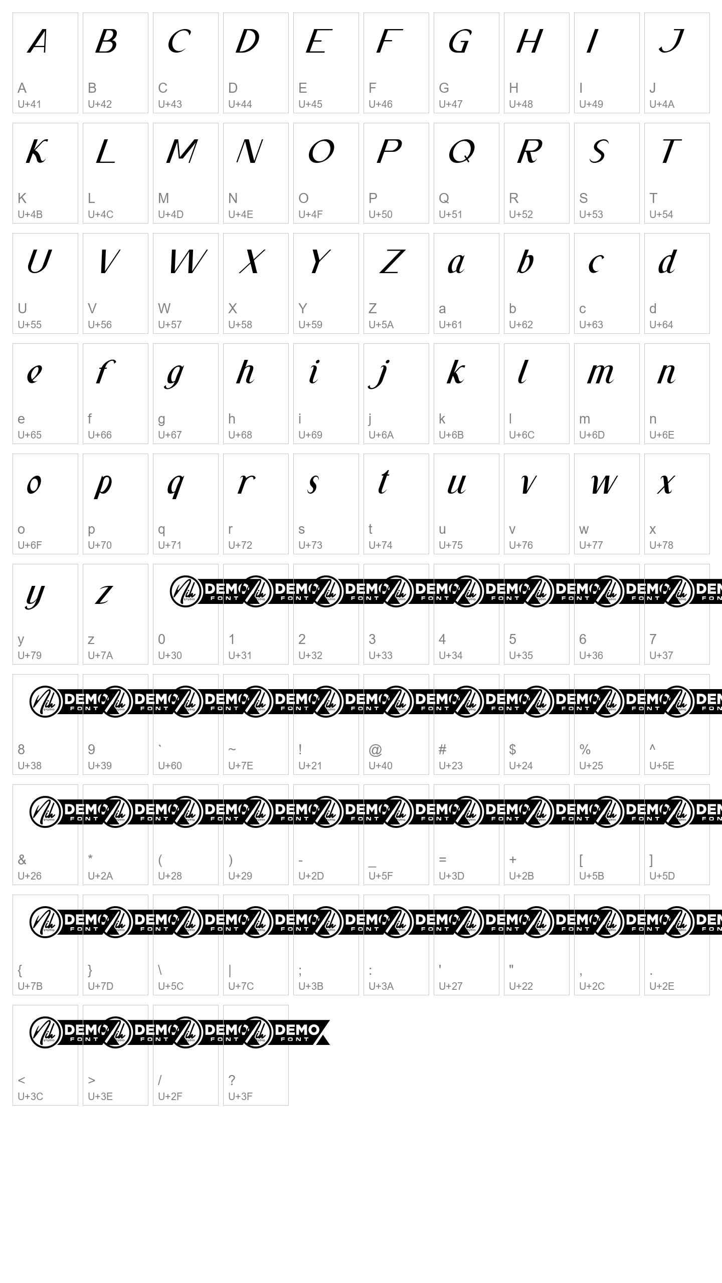 Character Map Image