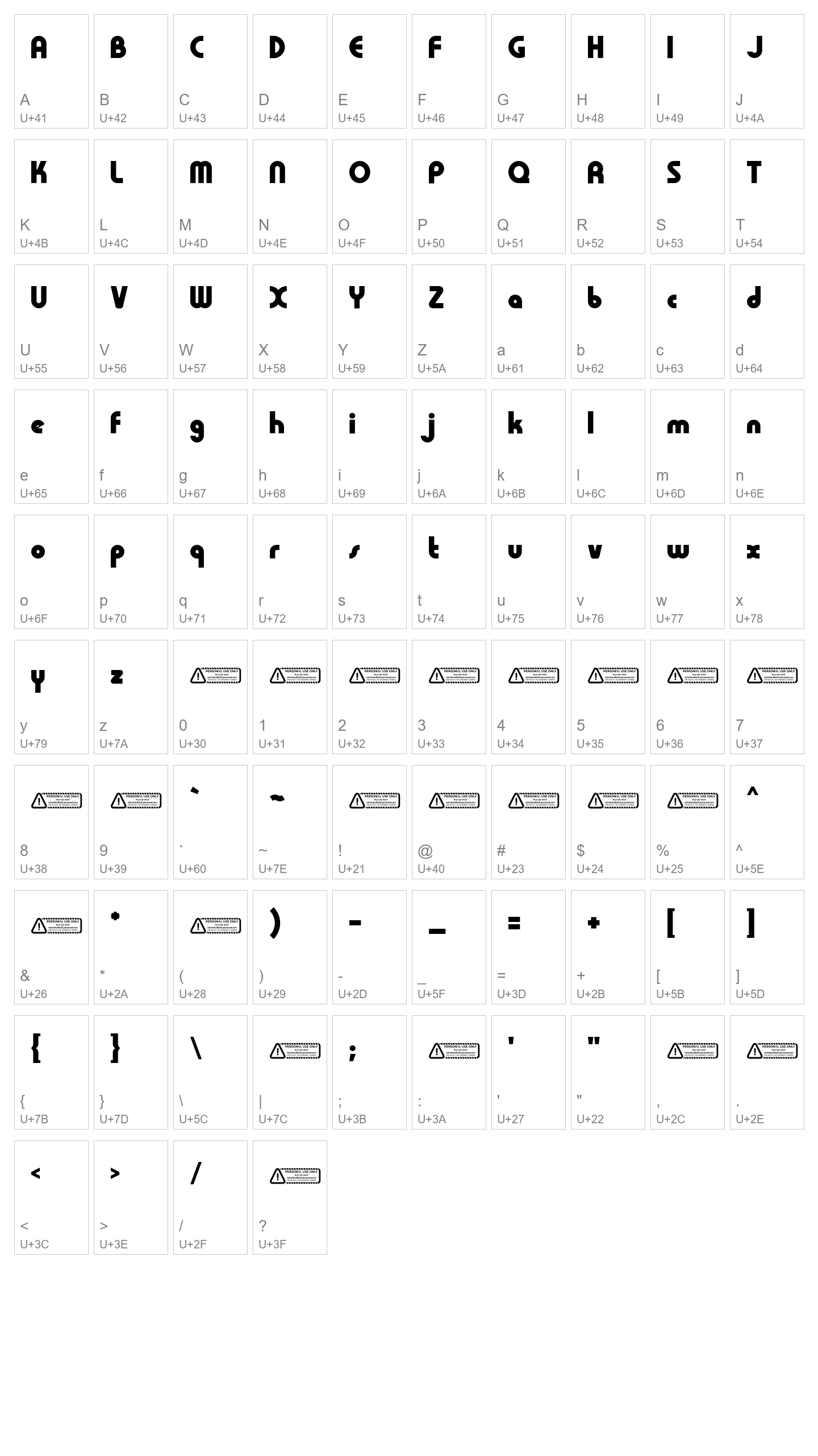 Character Map Image