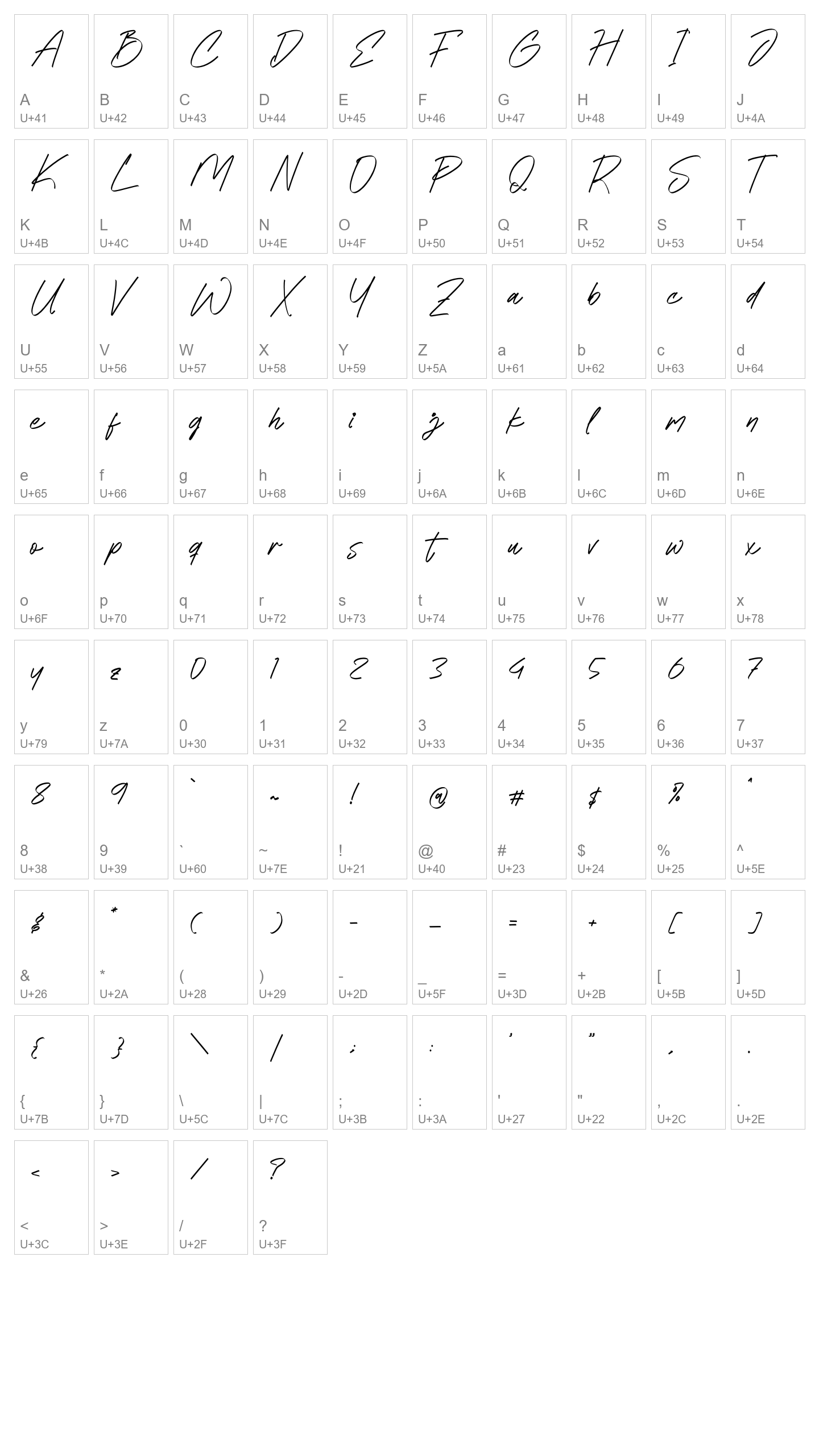 Character Map Image