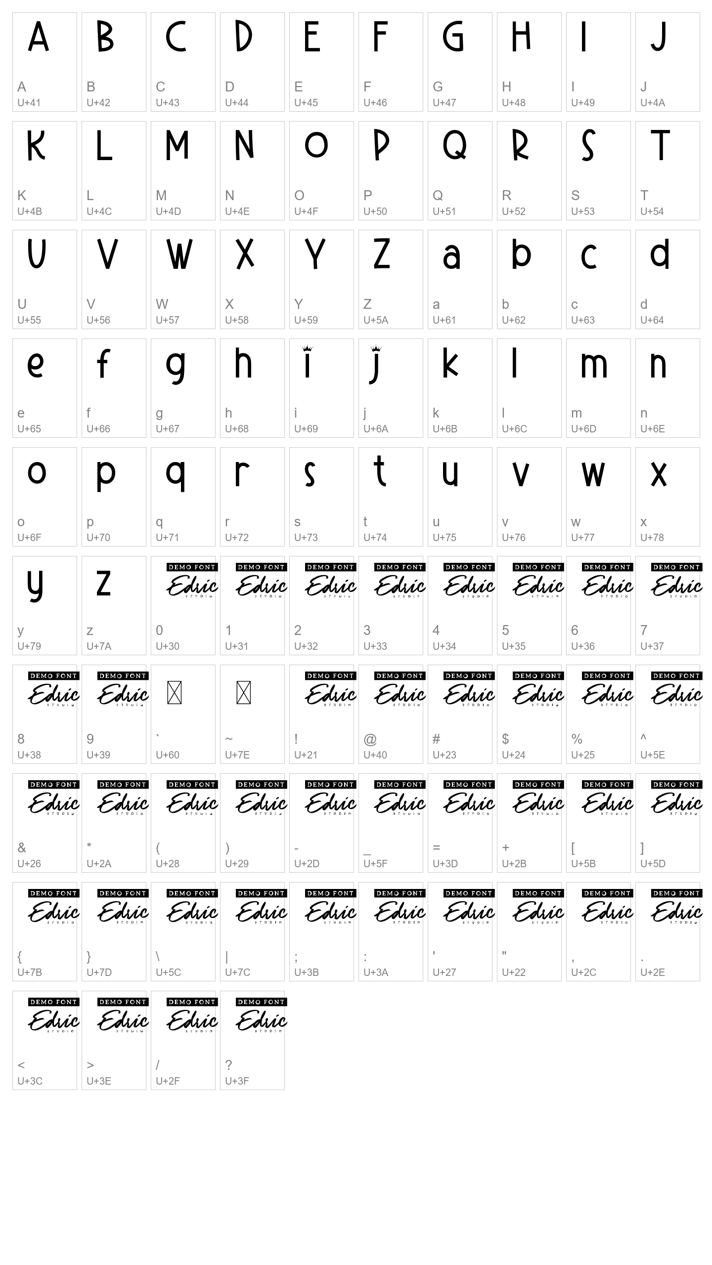 Character Map Image