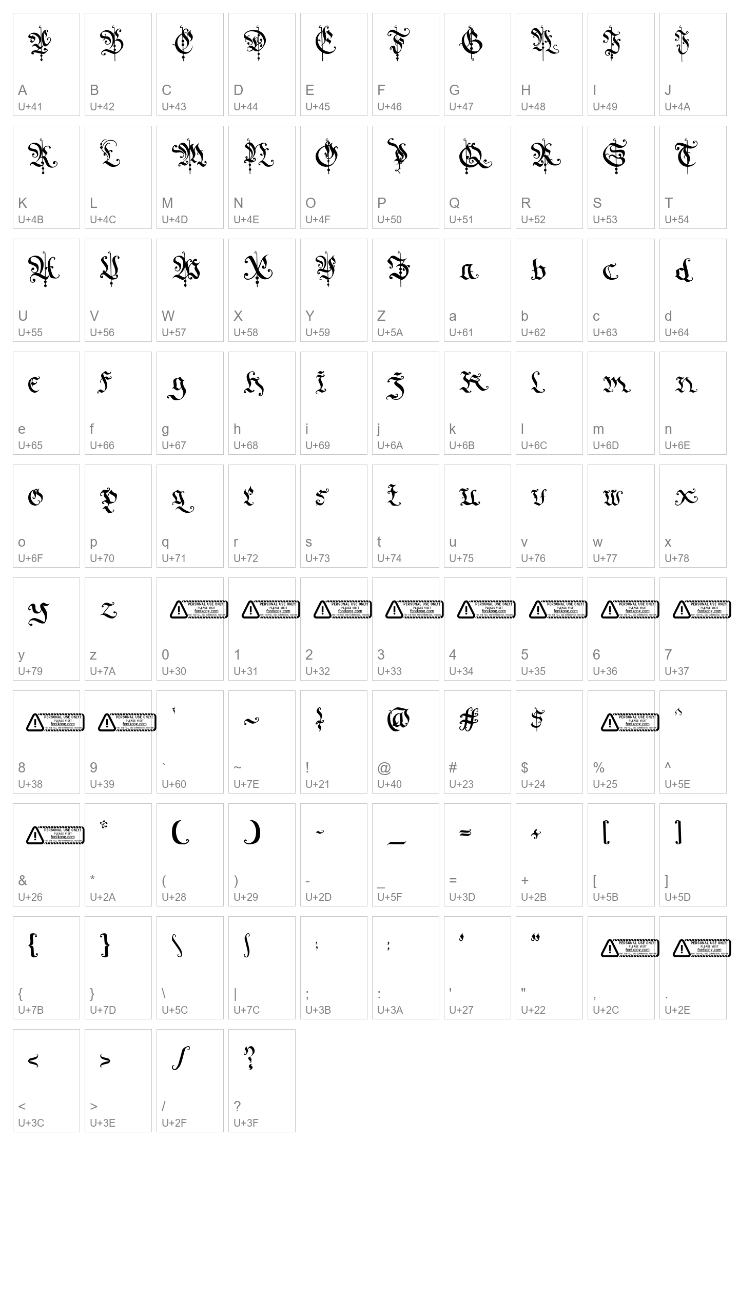 Character Map Image