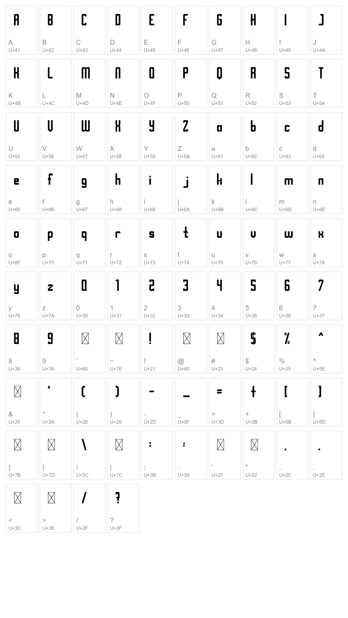 Character Map Image
