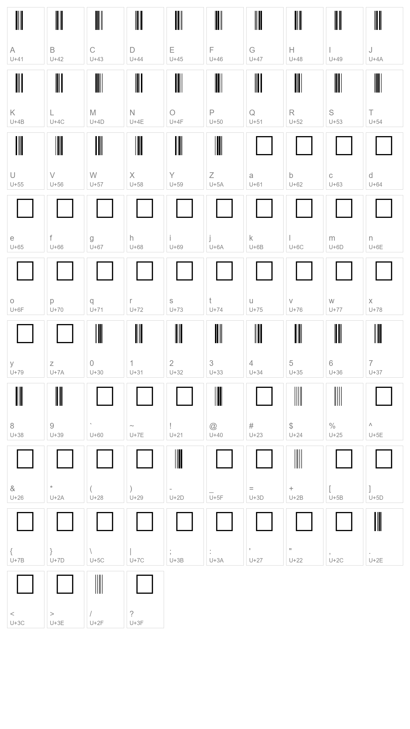 Character Map Image