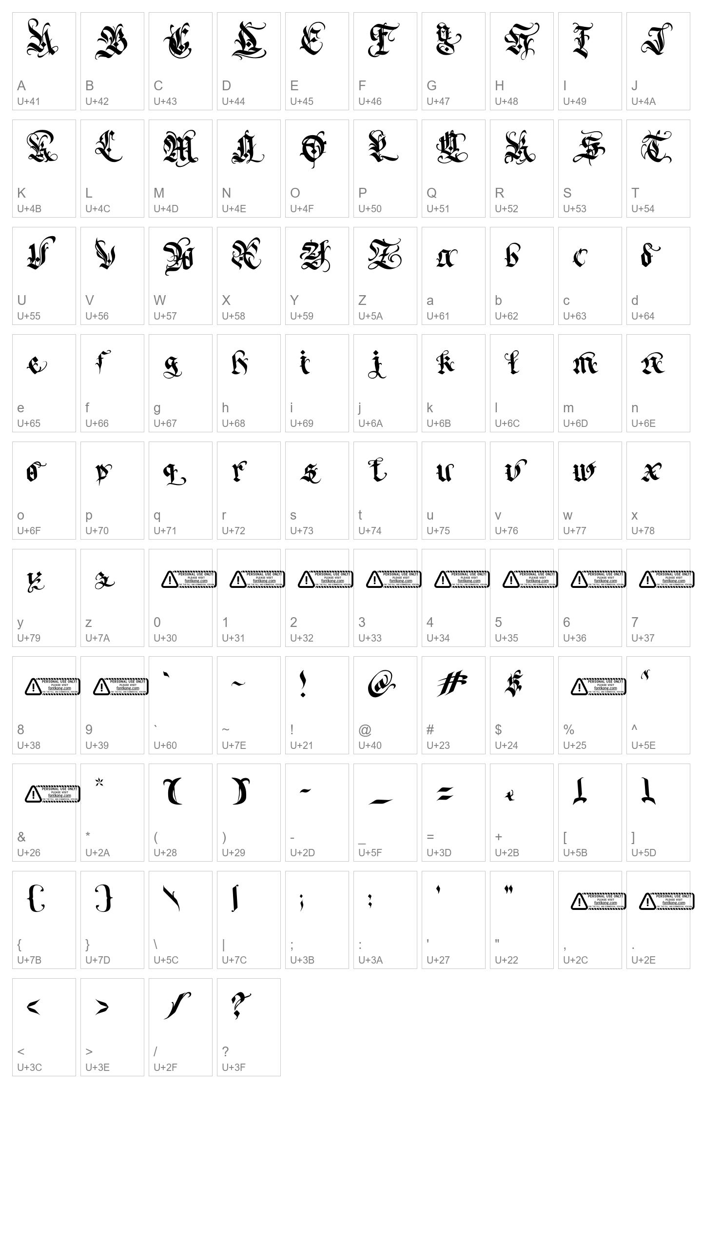 Character Map Image