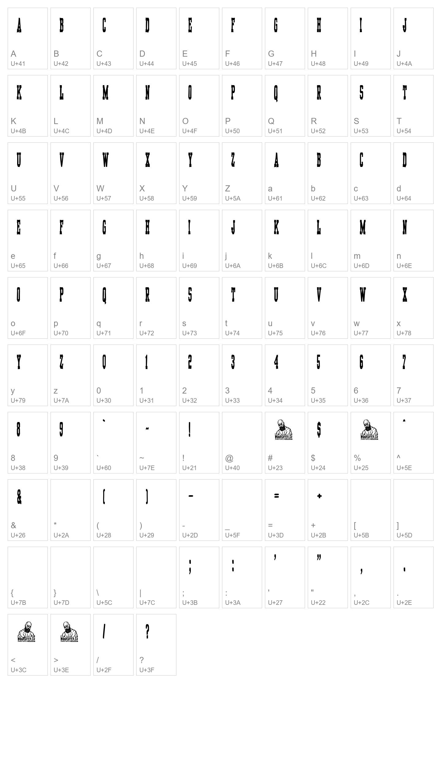 Character Map Image