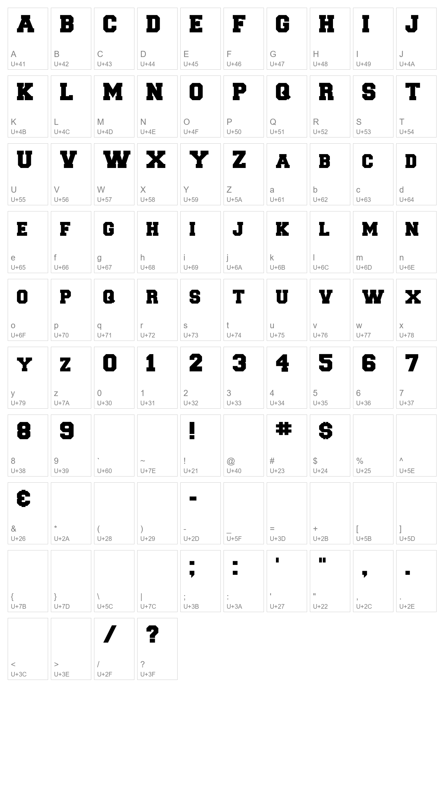 Character Map Image
