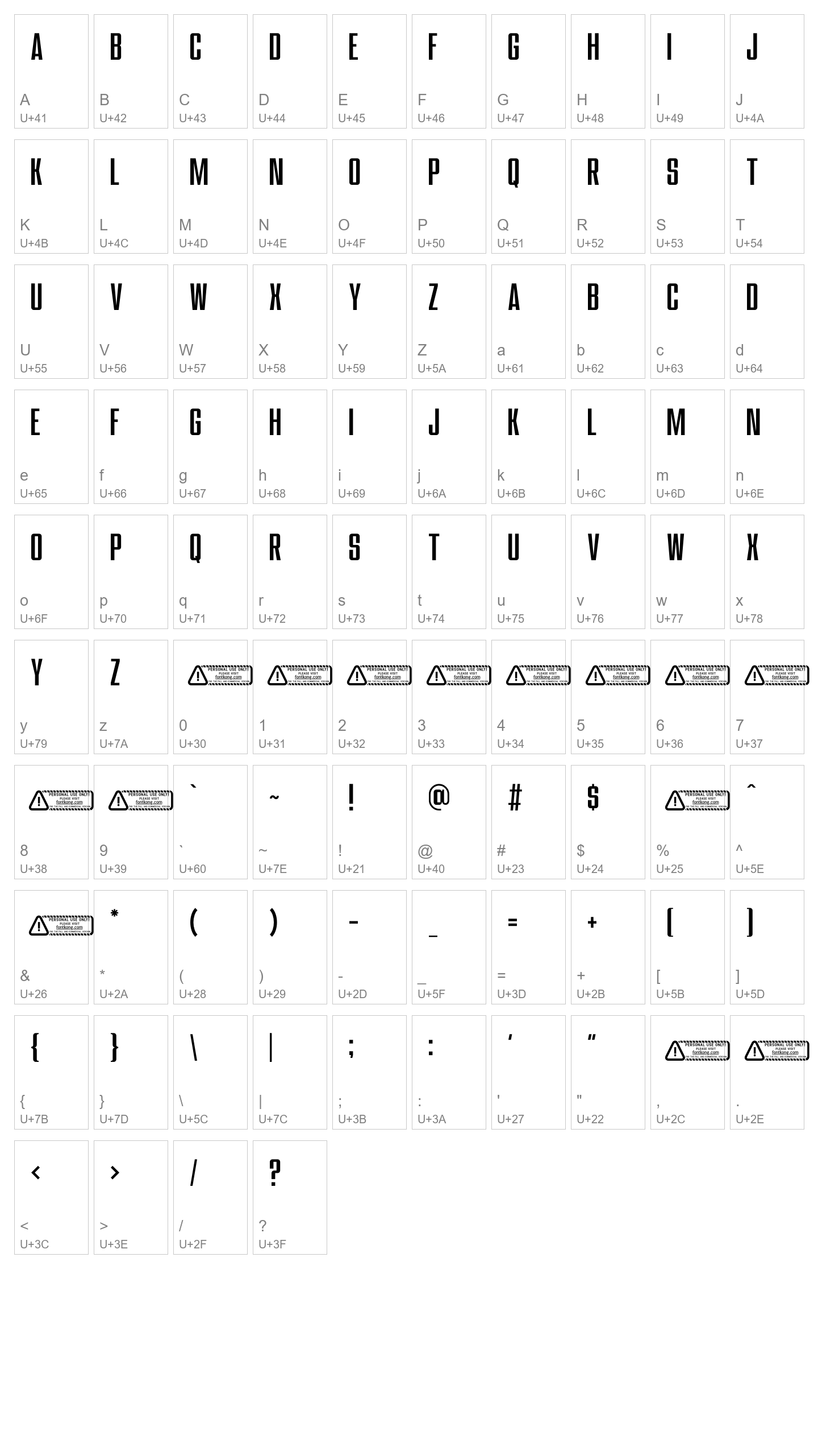 Character Map Image