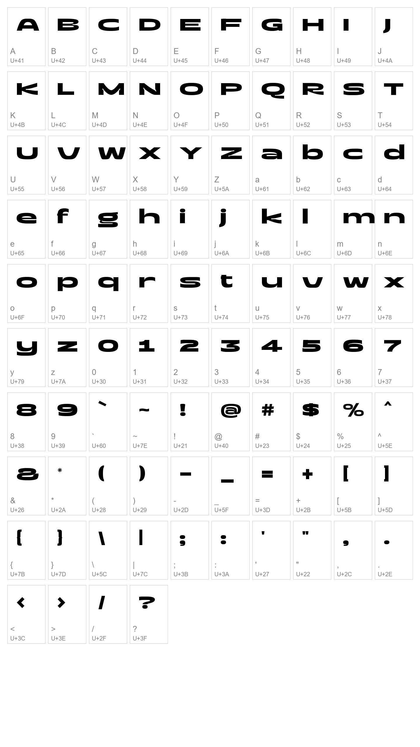 Character Map Image