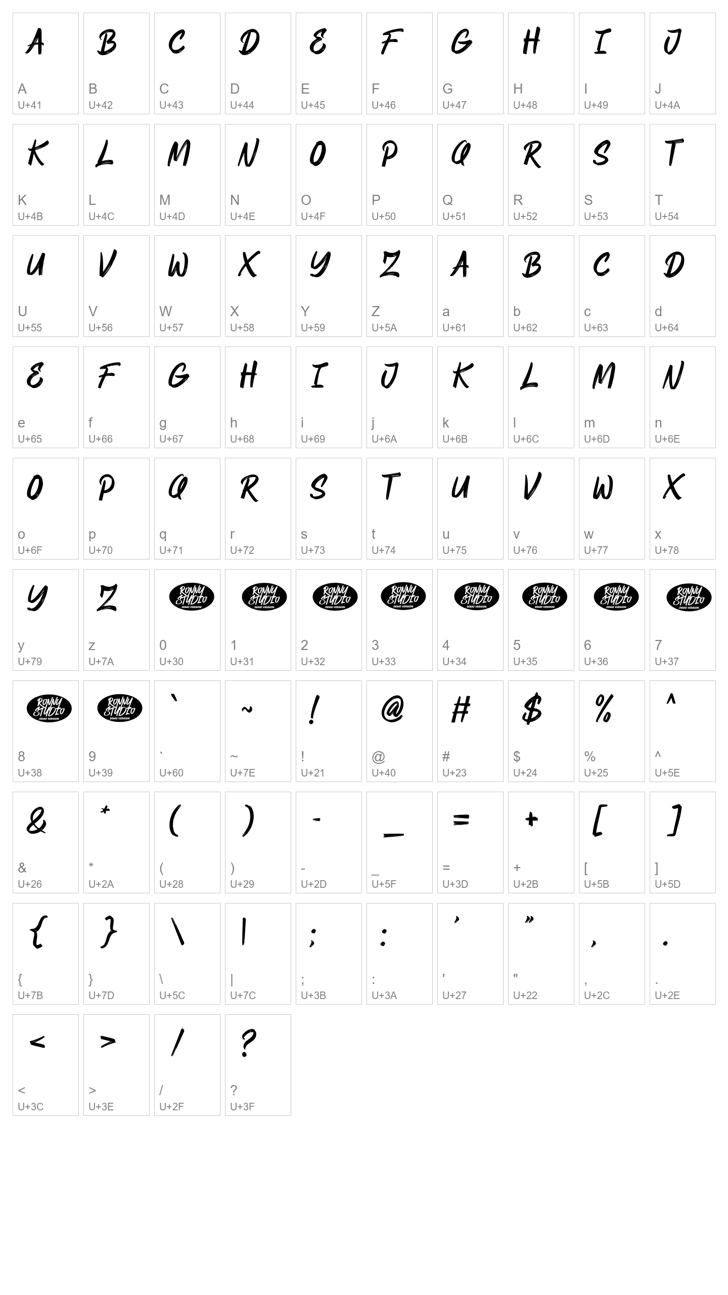 Character Map Image