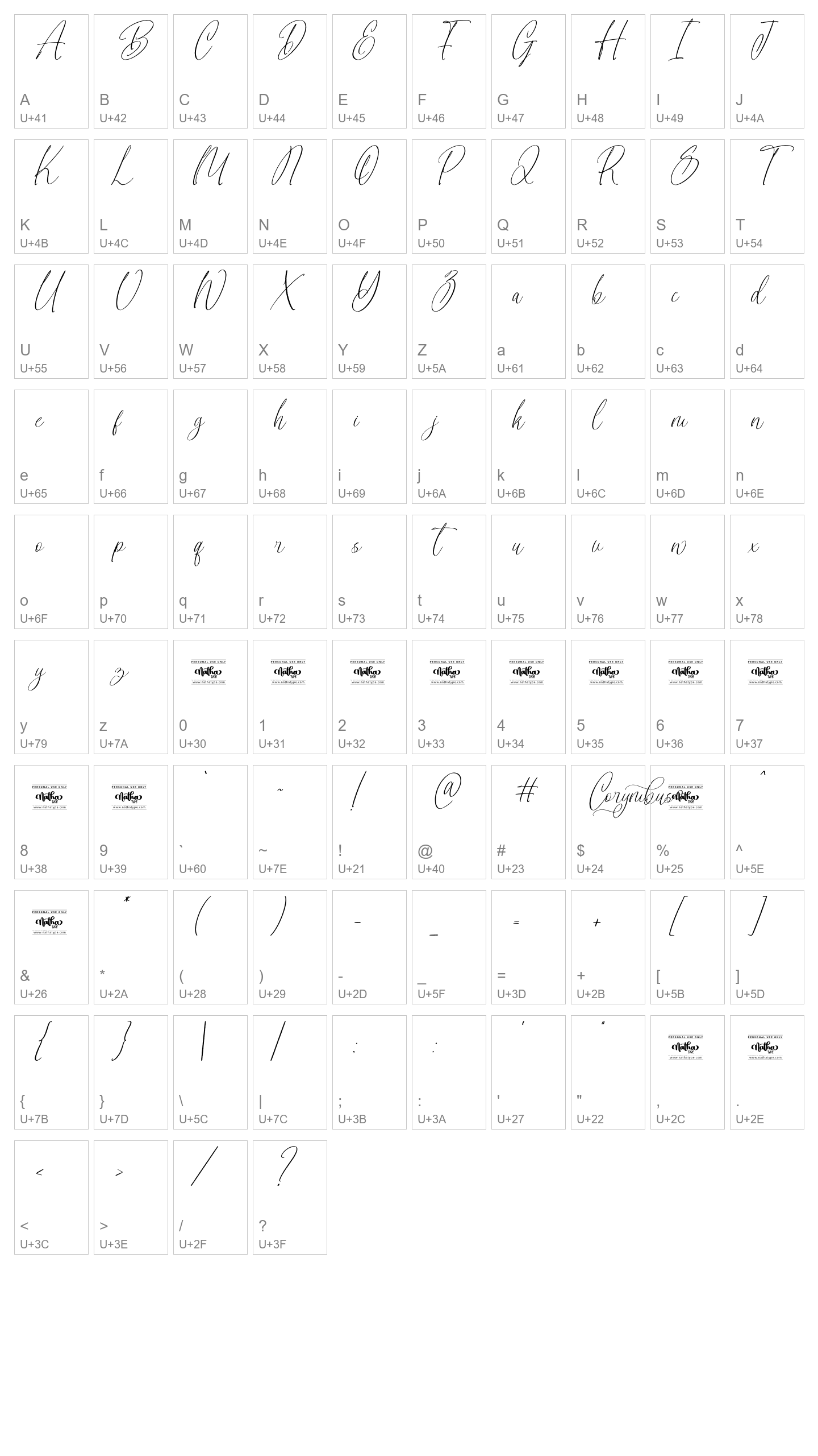 Character Map Image