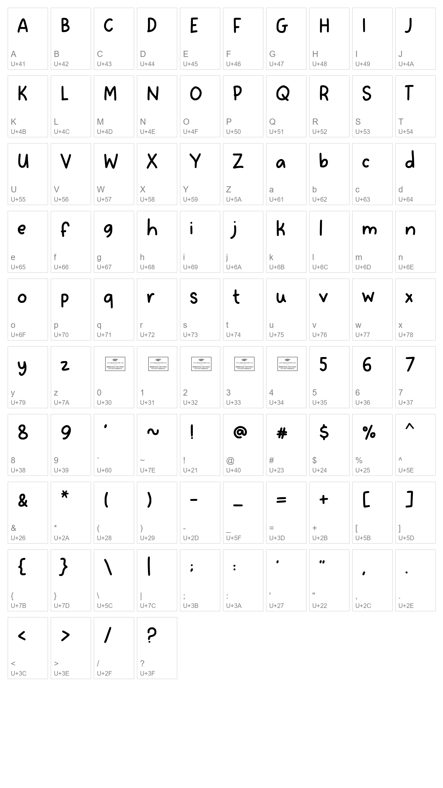Character Map Image