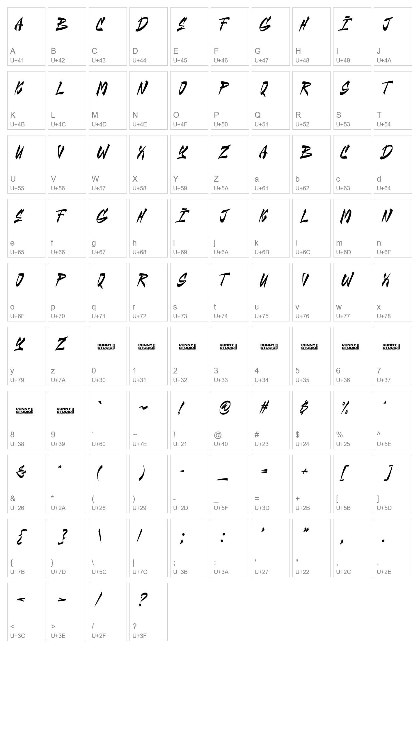 Character Map Image