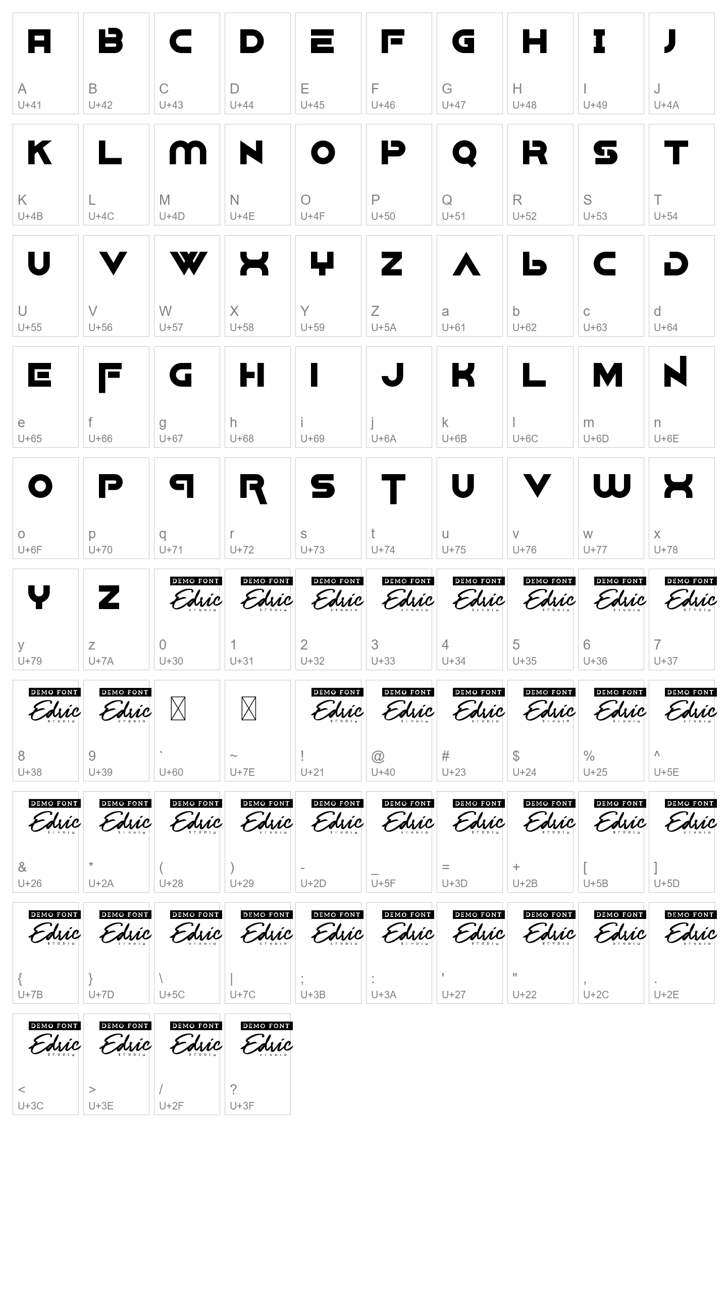 Character Map Image