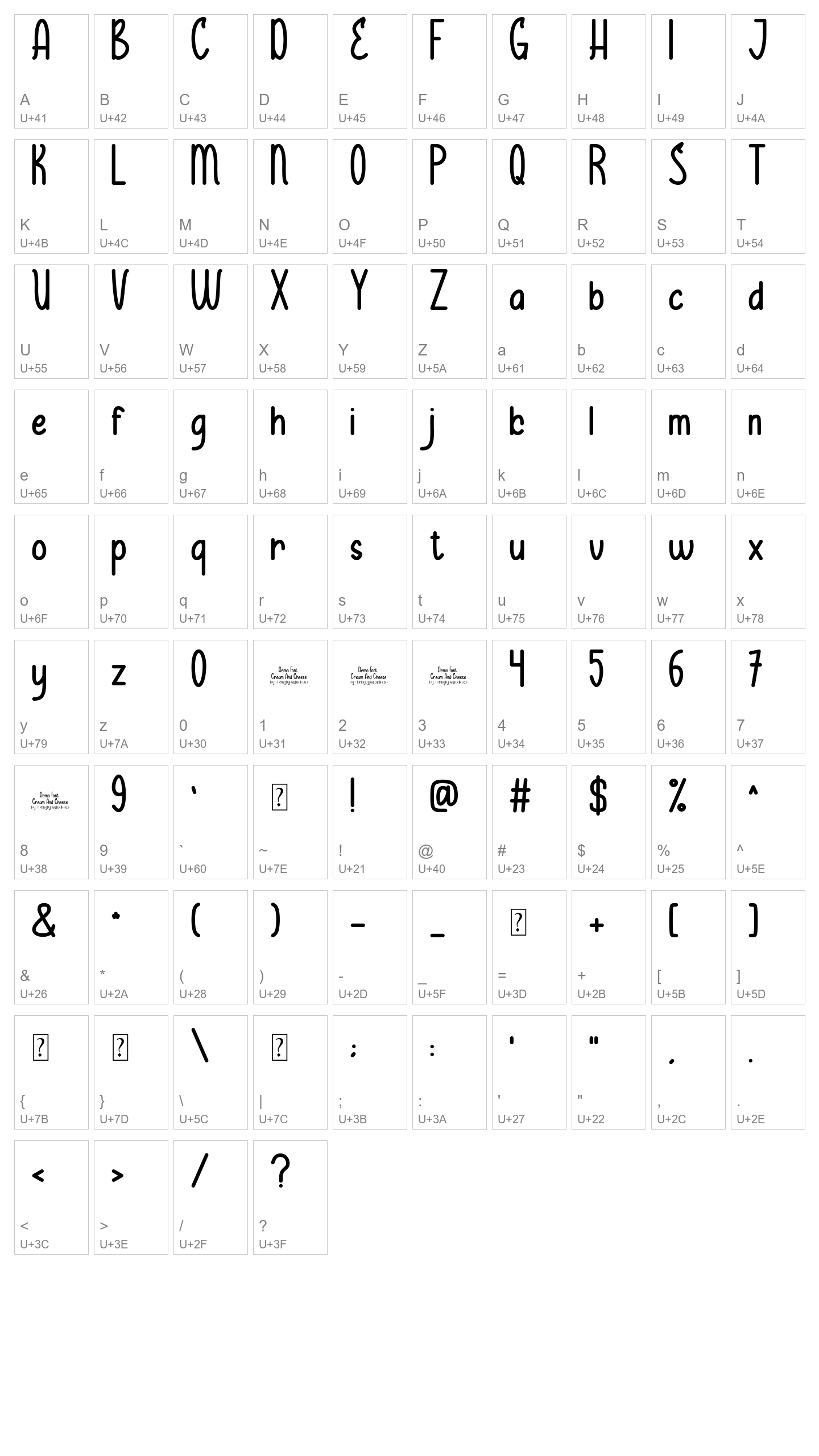 Character Map Image