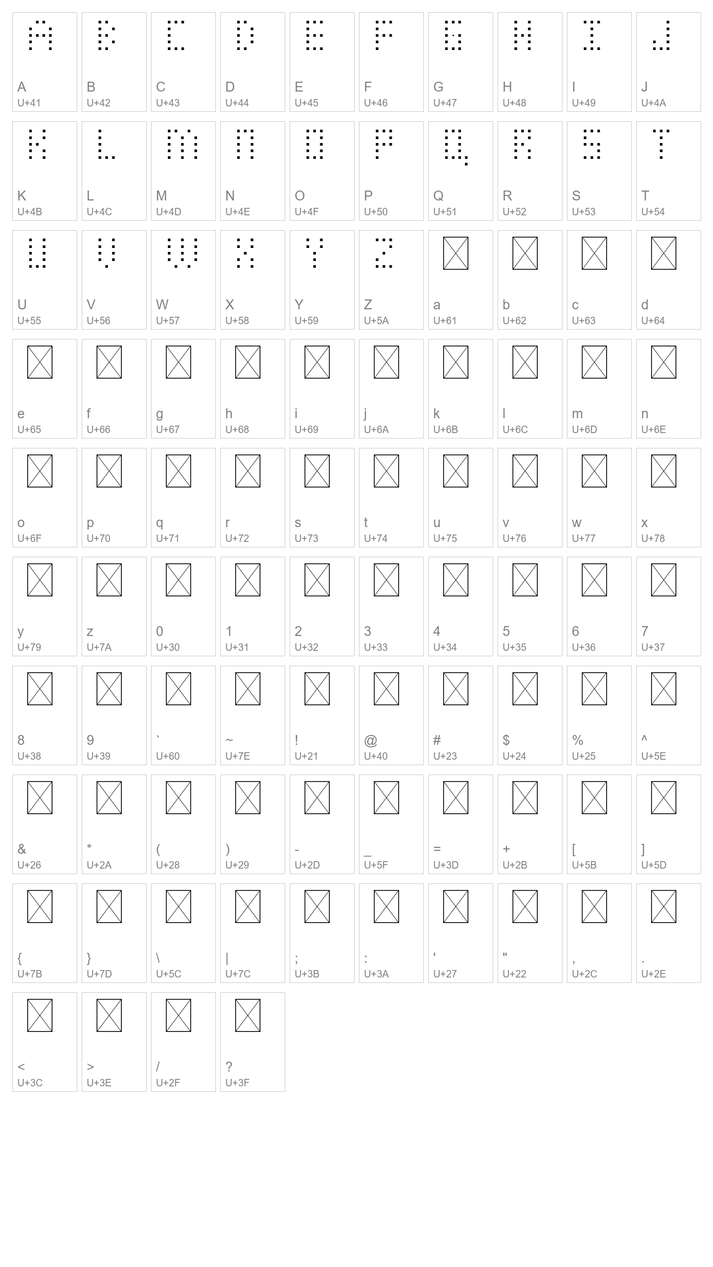 Character Map Image